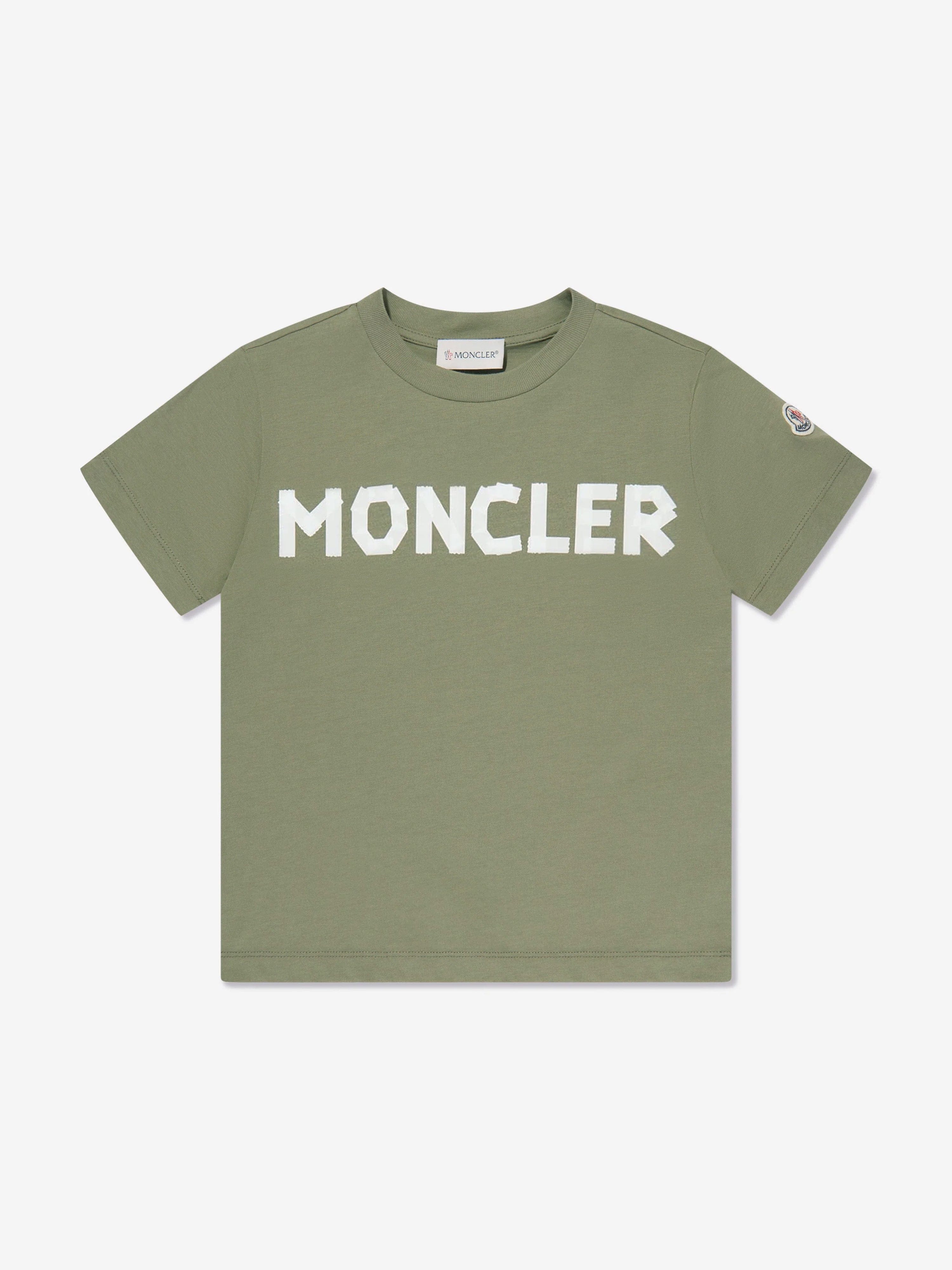 Moncler Enfant Boys Logo t-Shirt in Green