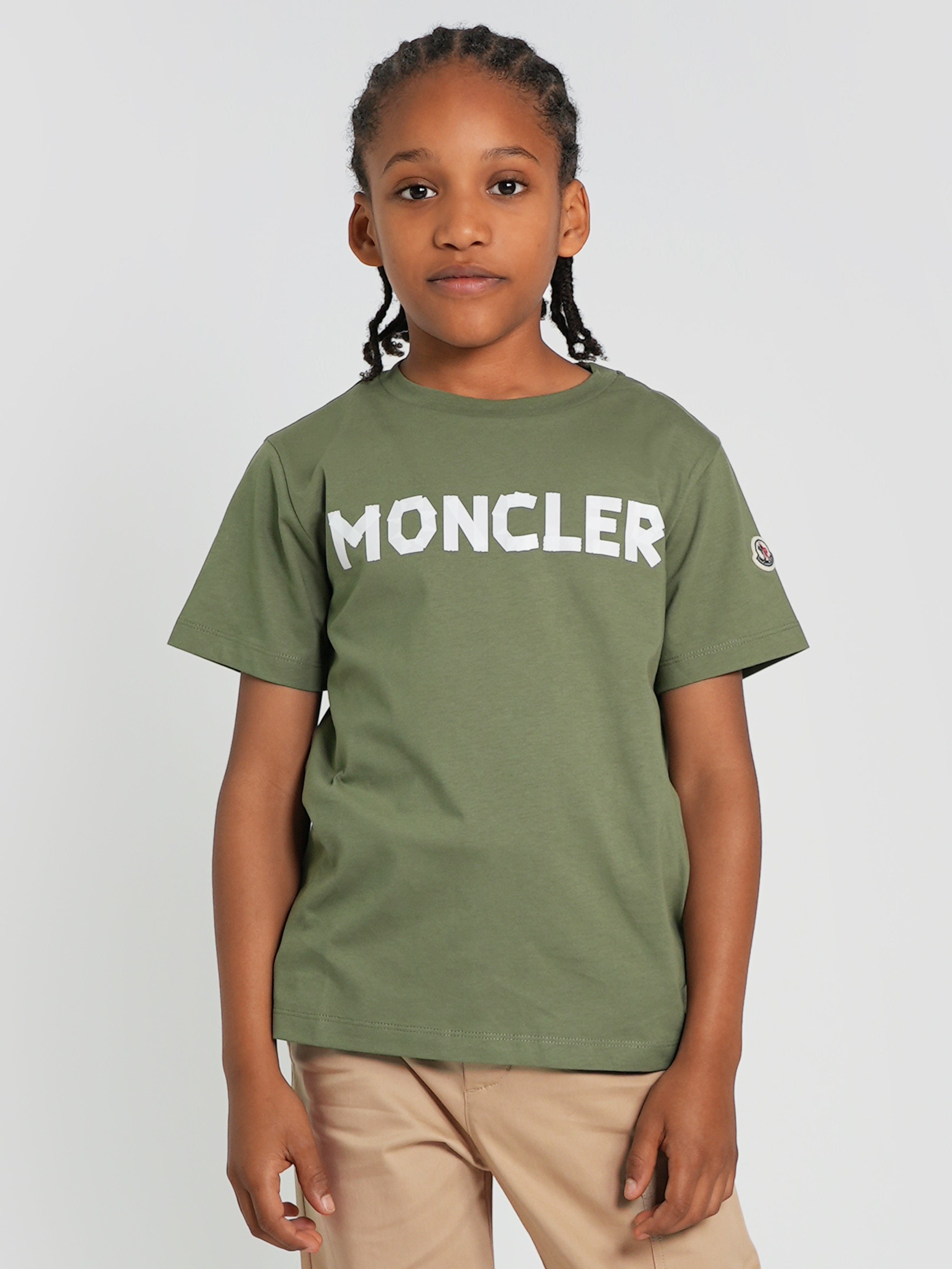 Moncler Enfant Boys Logo t-Shirt in Green