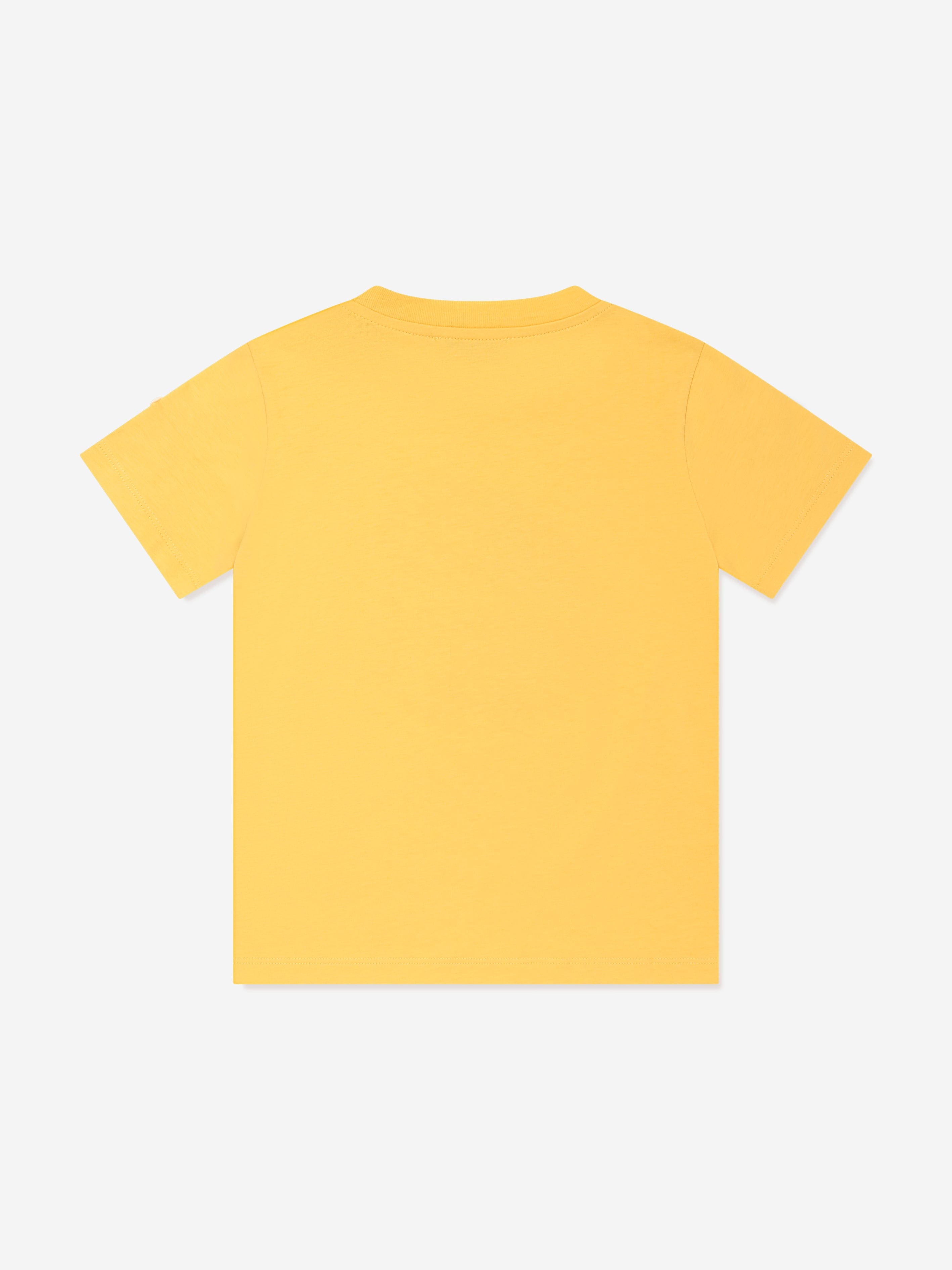 Moncler Enfant Boys Logo Print T-Shirt in Yellow