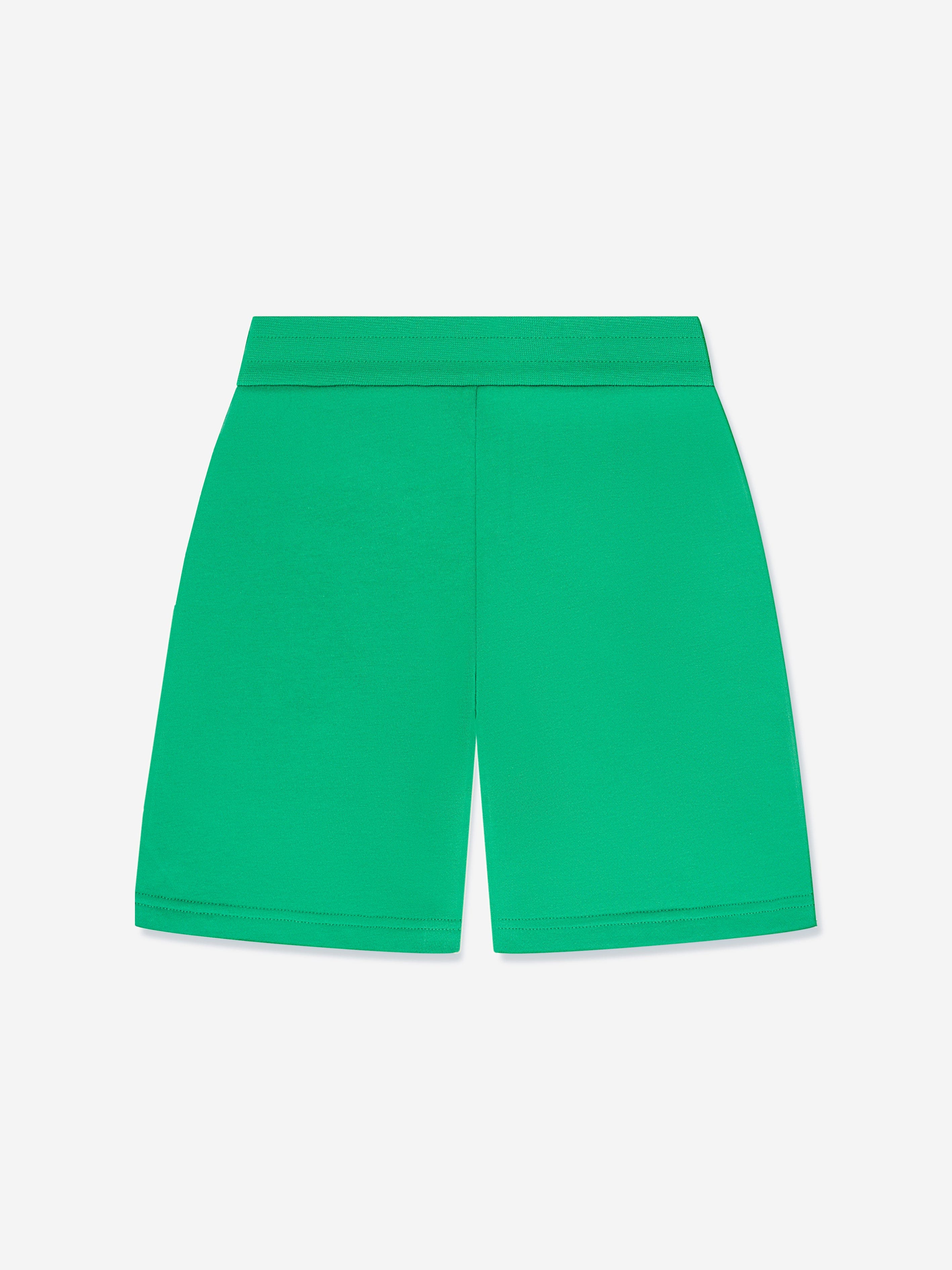 Moncler Enfant Boys Logo Shorts in Green