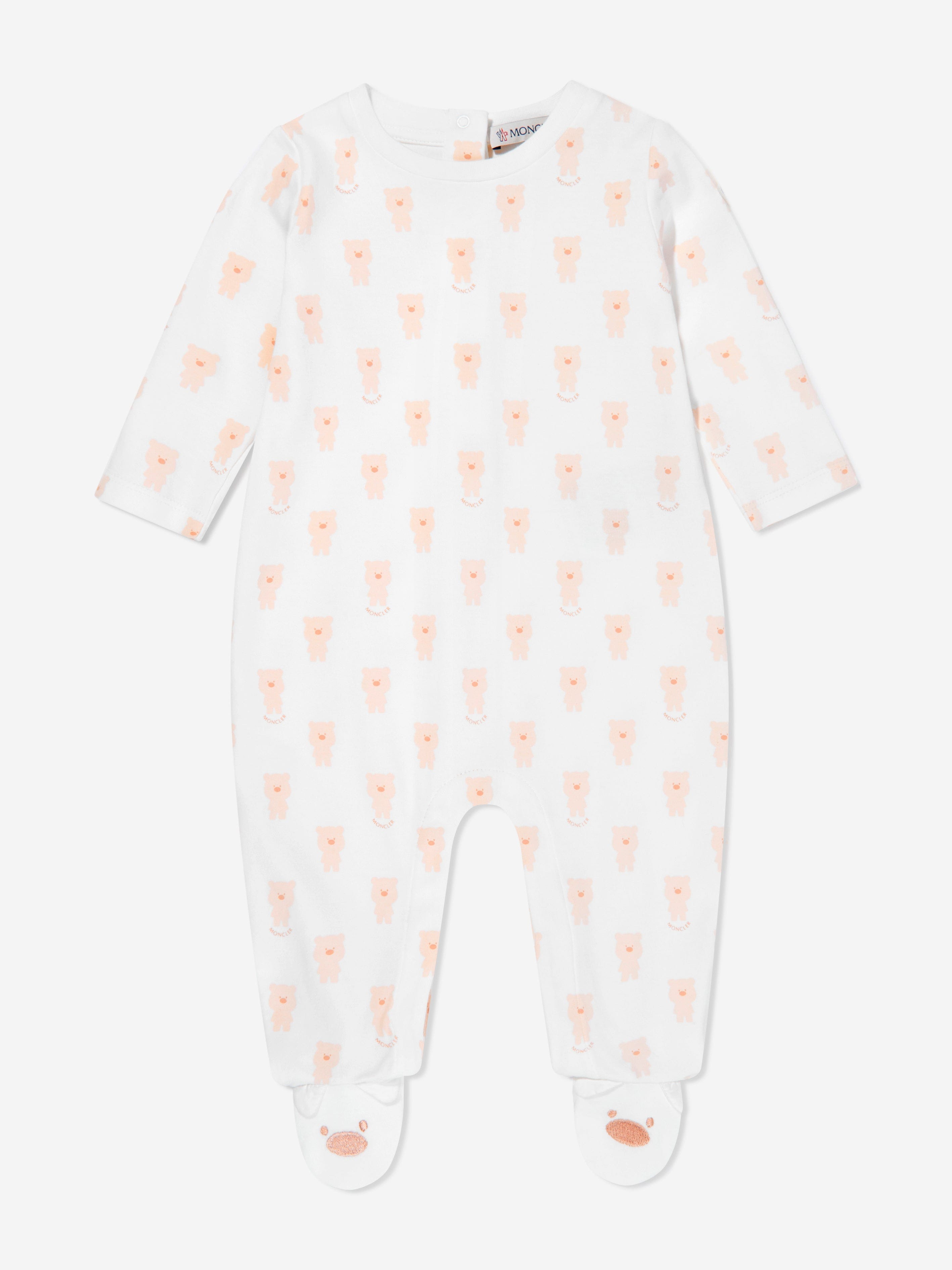 Moncler Enfant Baby Cotton Babygrow Set in White