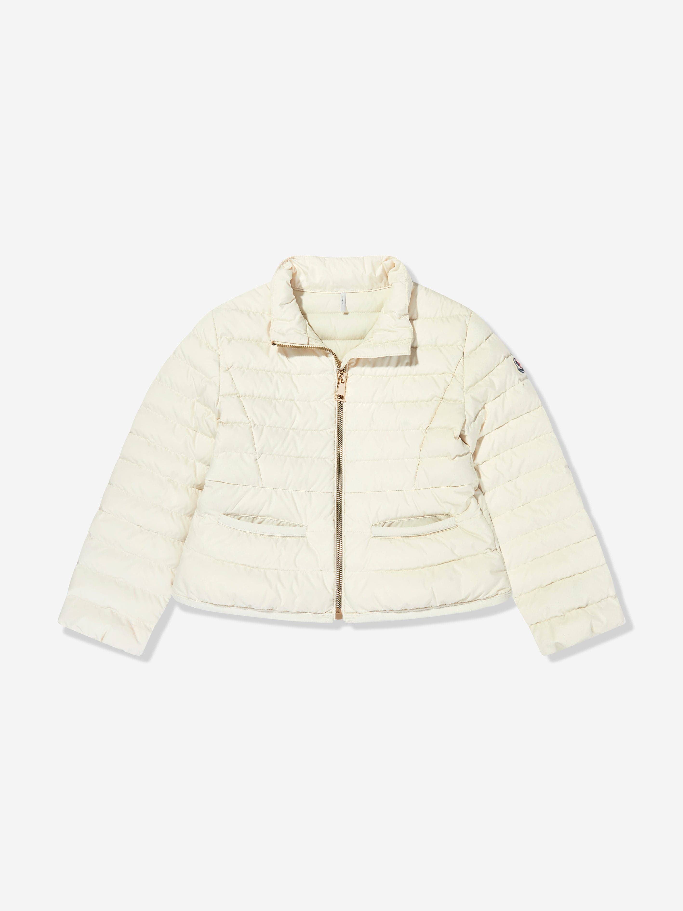 Moncler Enfant Girls Down Padded Dimase Jacket in Ivory