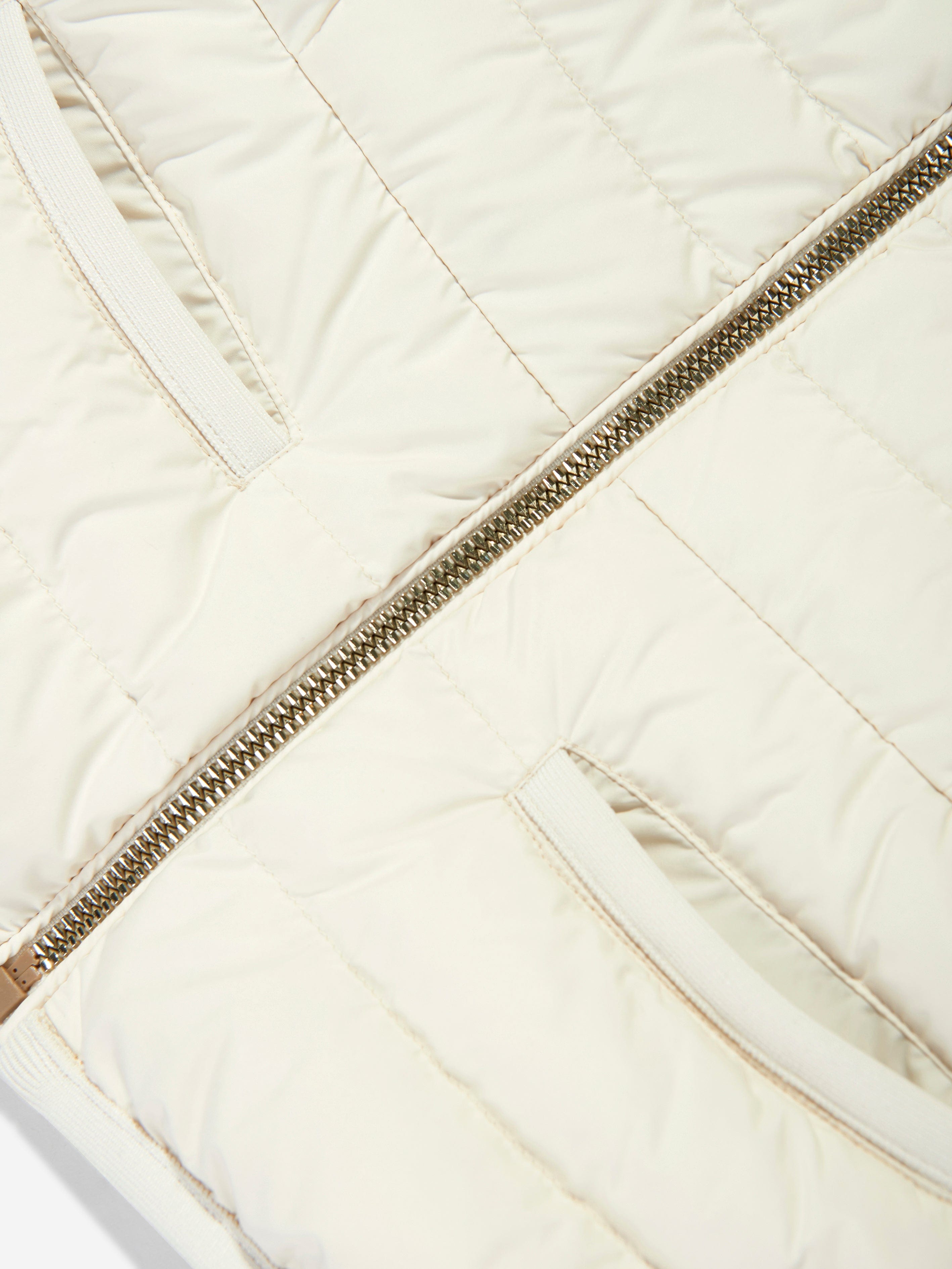 Moncler Enfant Girls Down Padded Dimase Jacket in Ivory