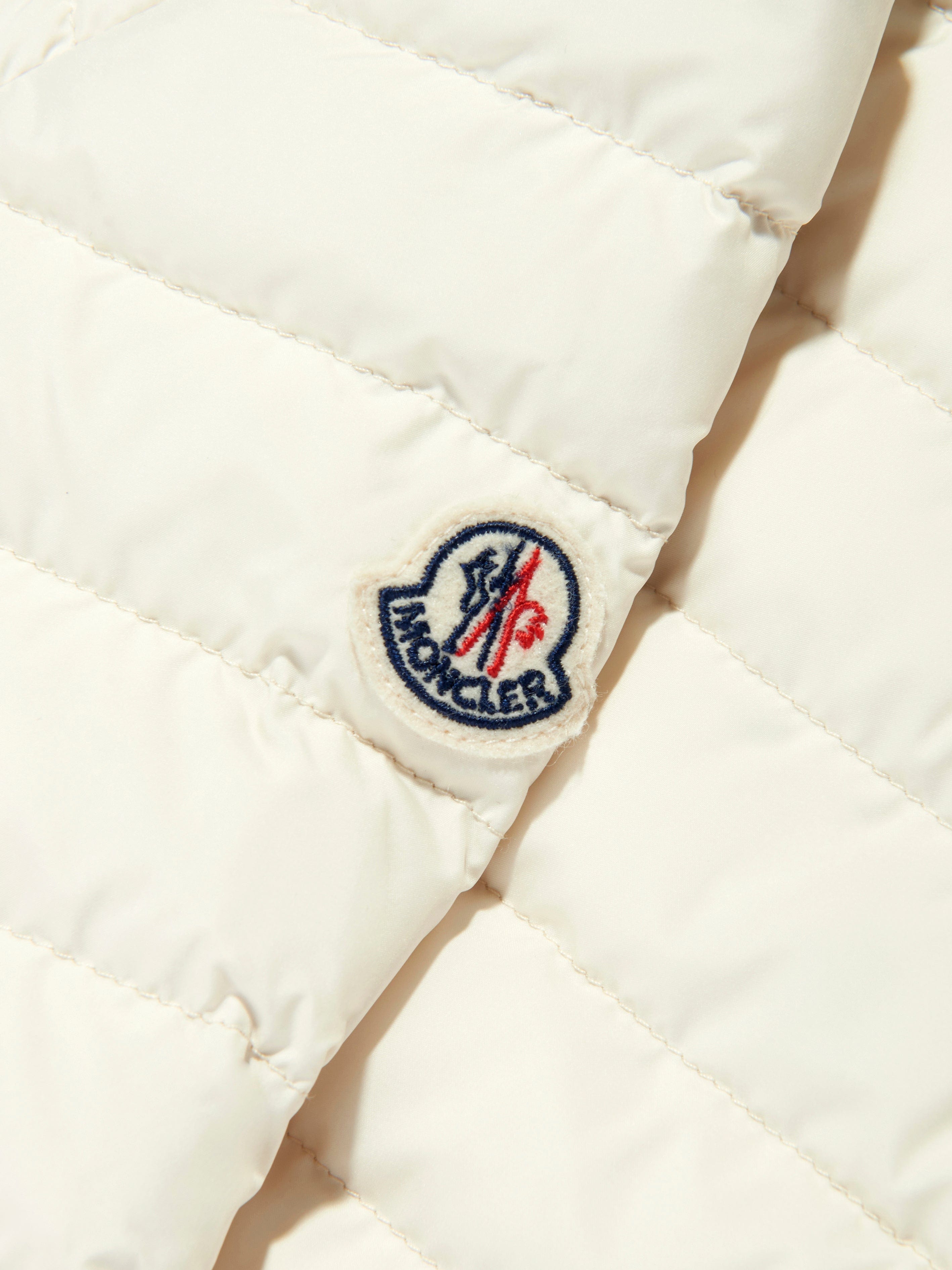 Moncler Enfant Girls Down Padded Dimase Jacket in Ivory
