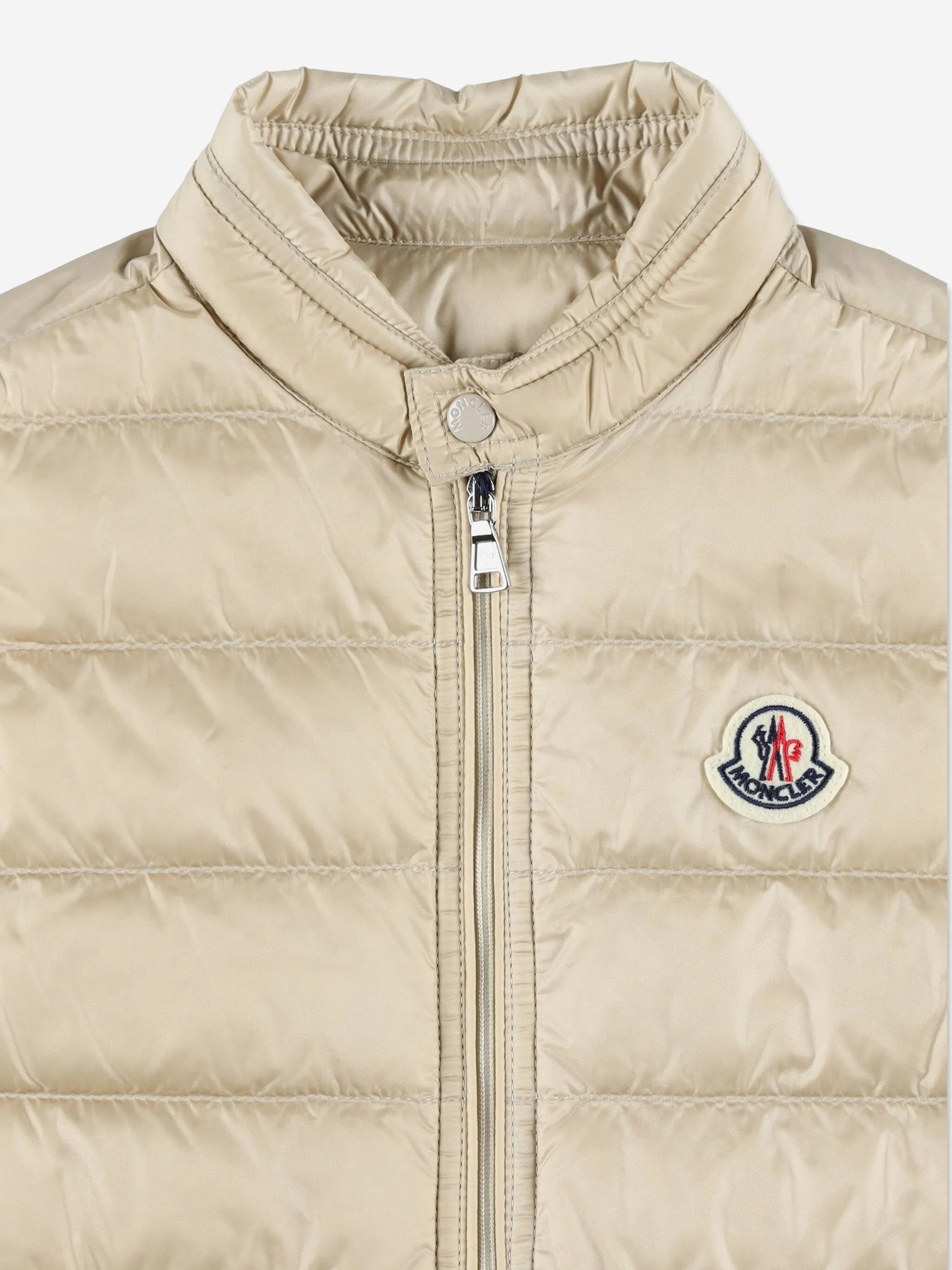Moncler Enfant Boys Down Padded Gui Gilet in Beige
