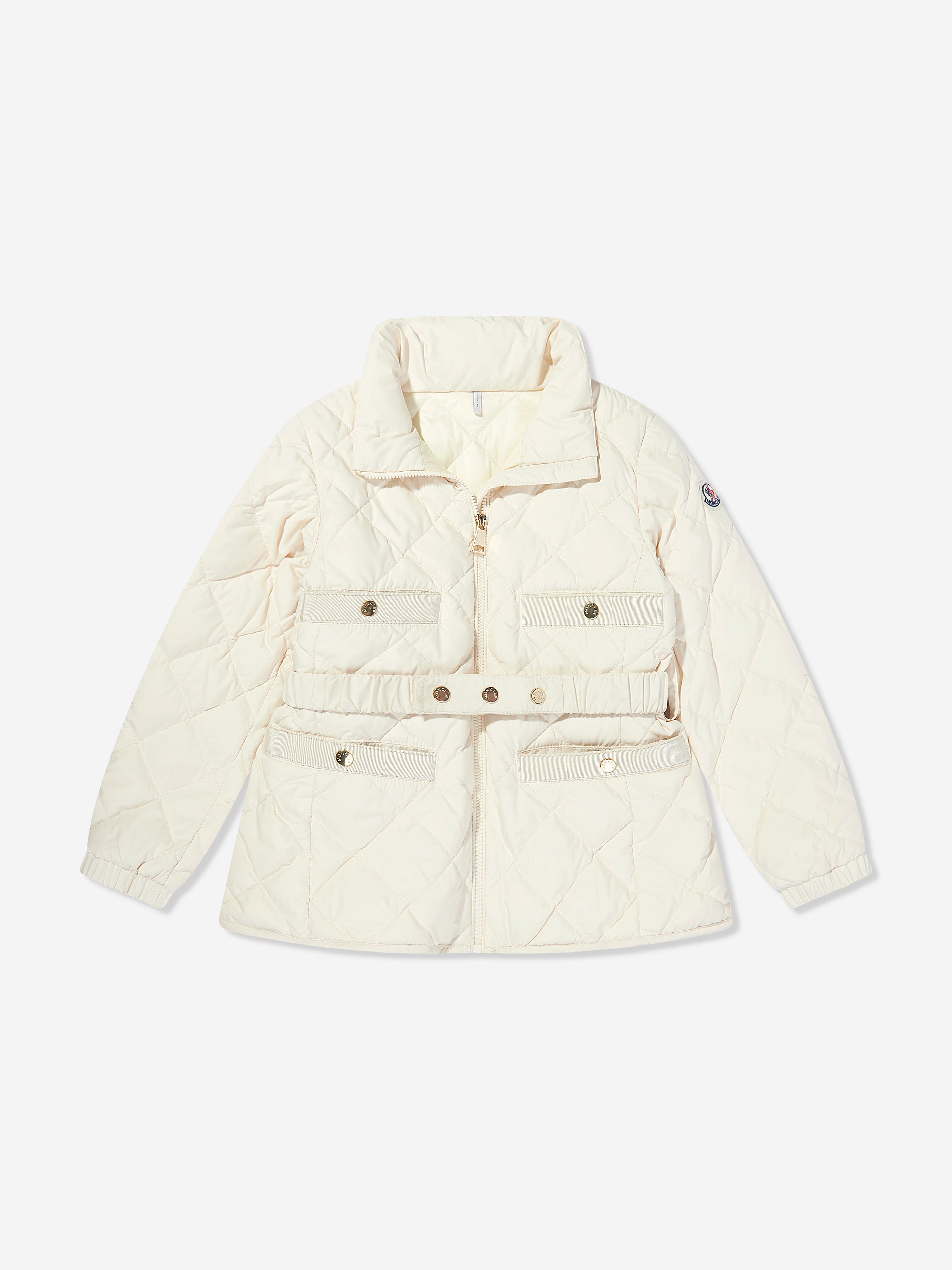 Moncler Enfant Girls Down Padded Philanta Jacket in Ivory