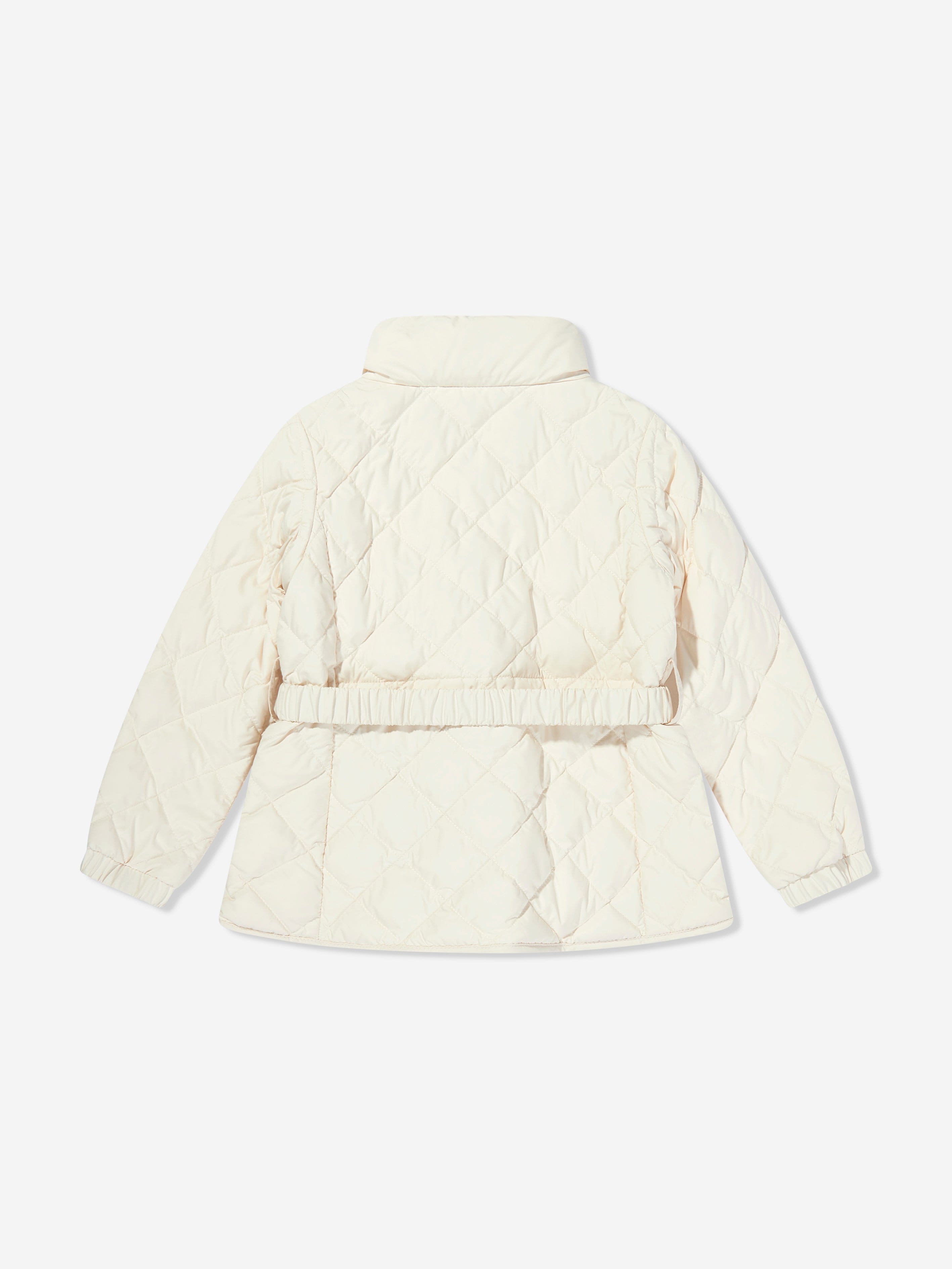 Moncler Enfant Girls Down Padded Philanta Jacket in Ivory