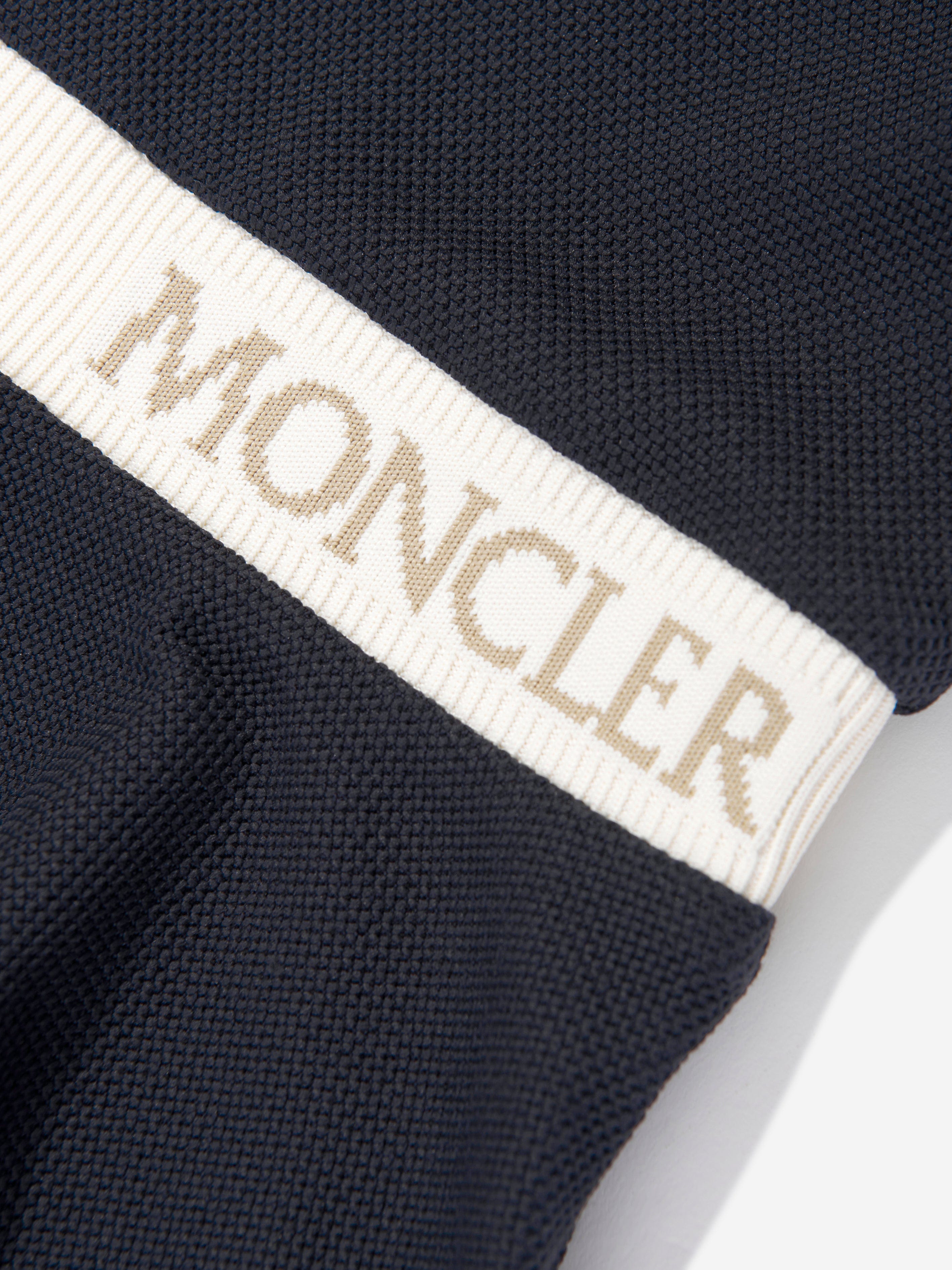 Moncler Enfant Girls Logo Polo Dress in Navy