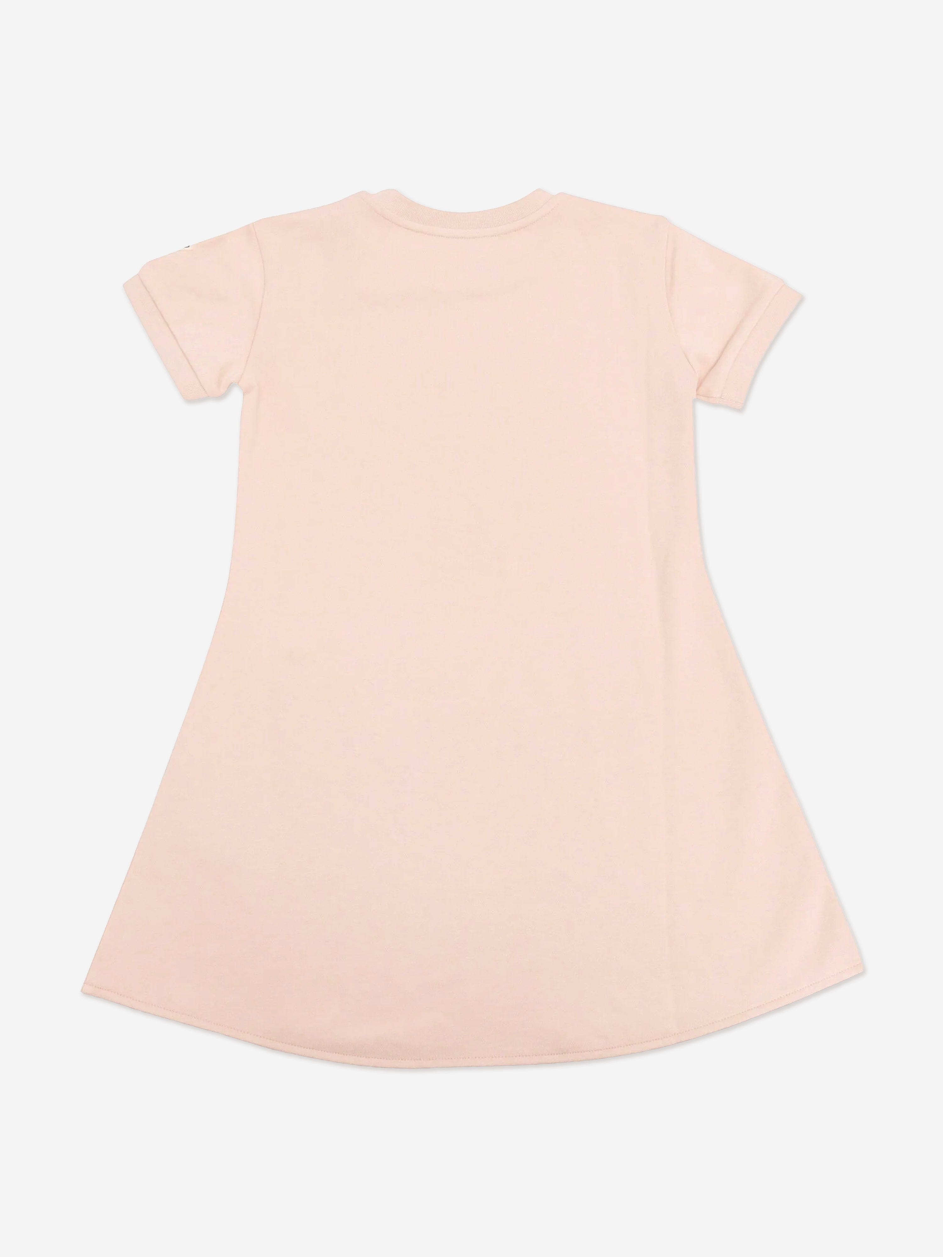 Moncler Enfant Girls Logo Jersey Dress in Pink