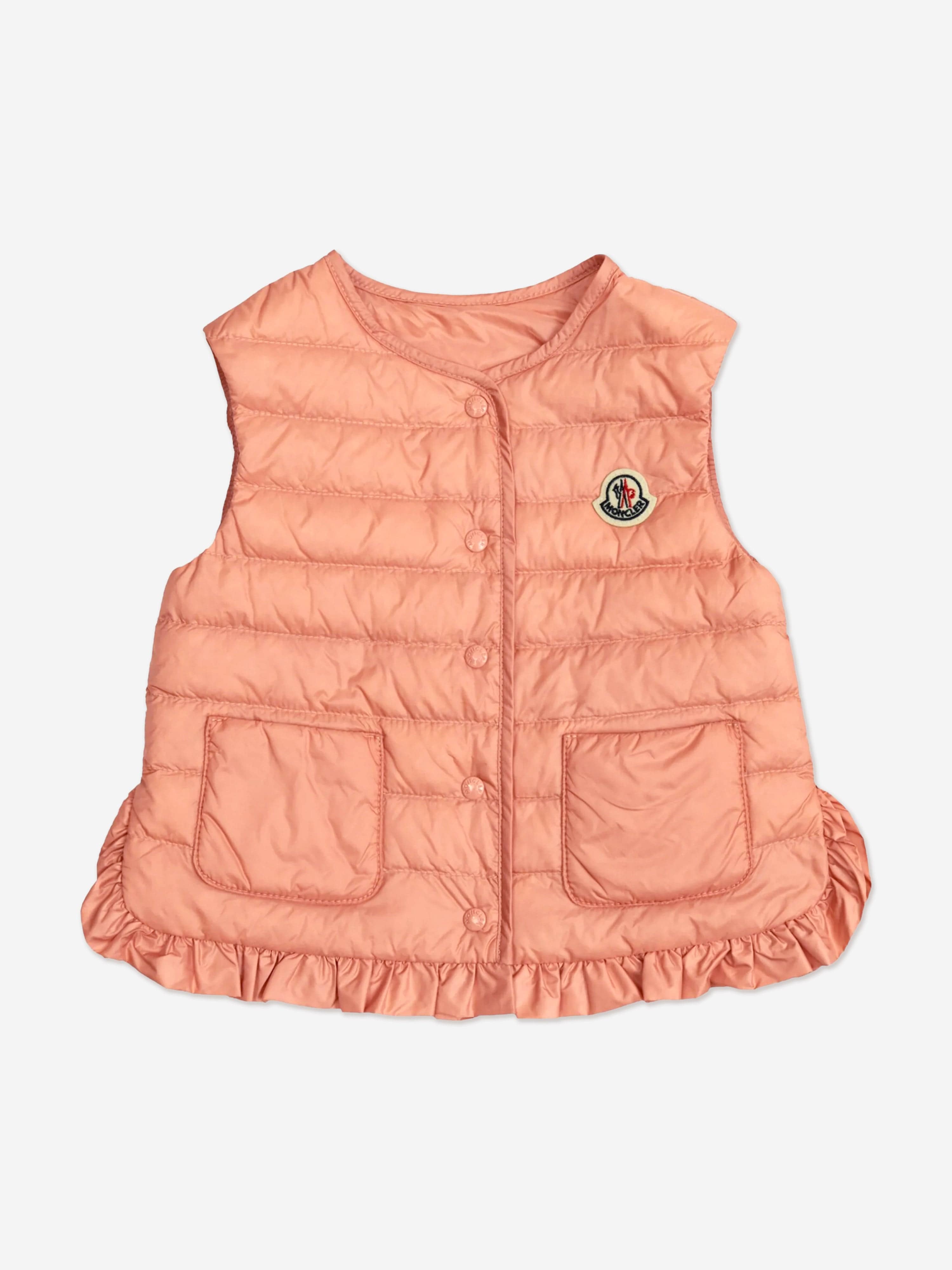 Moncler Enfant Baby Girls Down Padded Portia Gilet in Pink