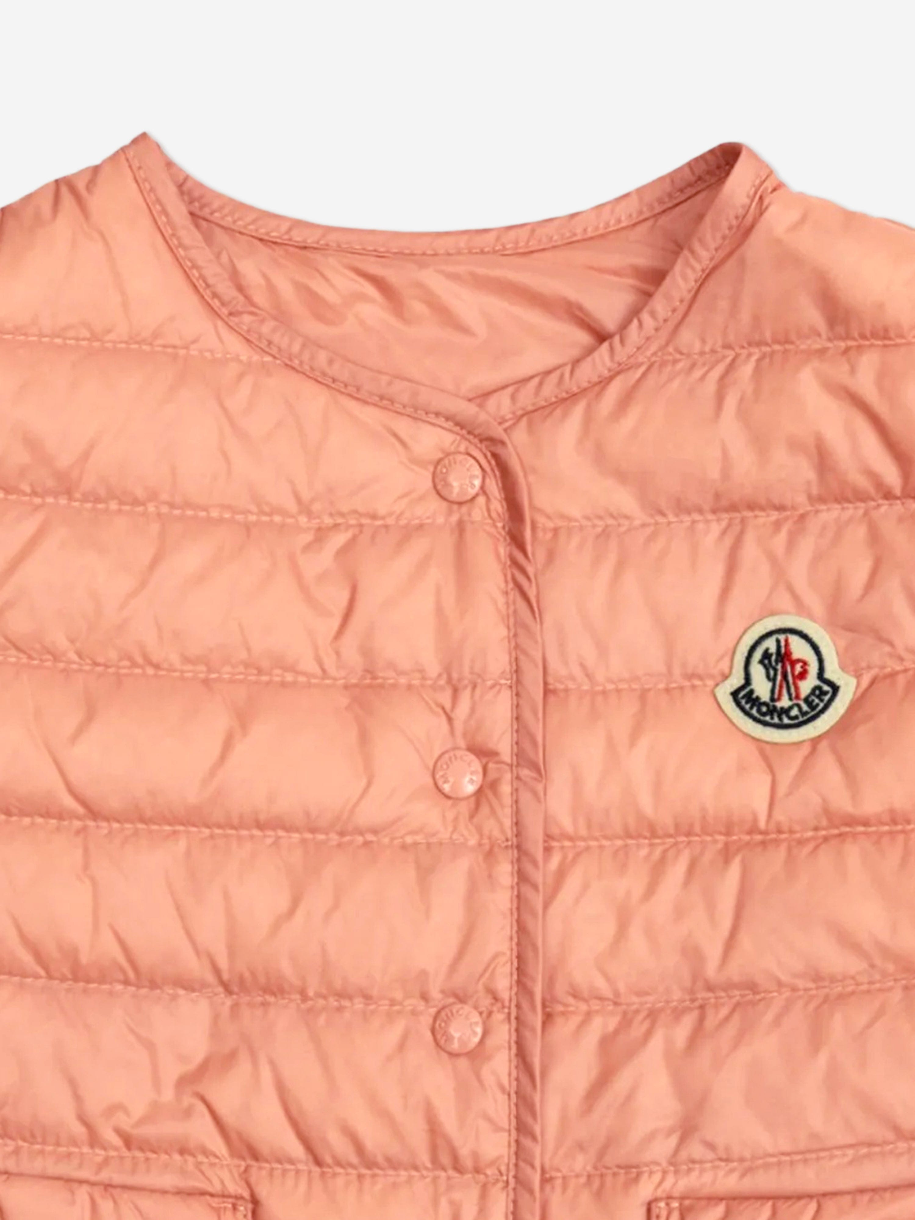 Moncler Enfant Baby Girls Down Padded Portia Gilet in Pink
