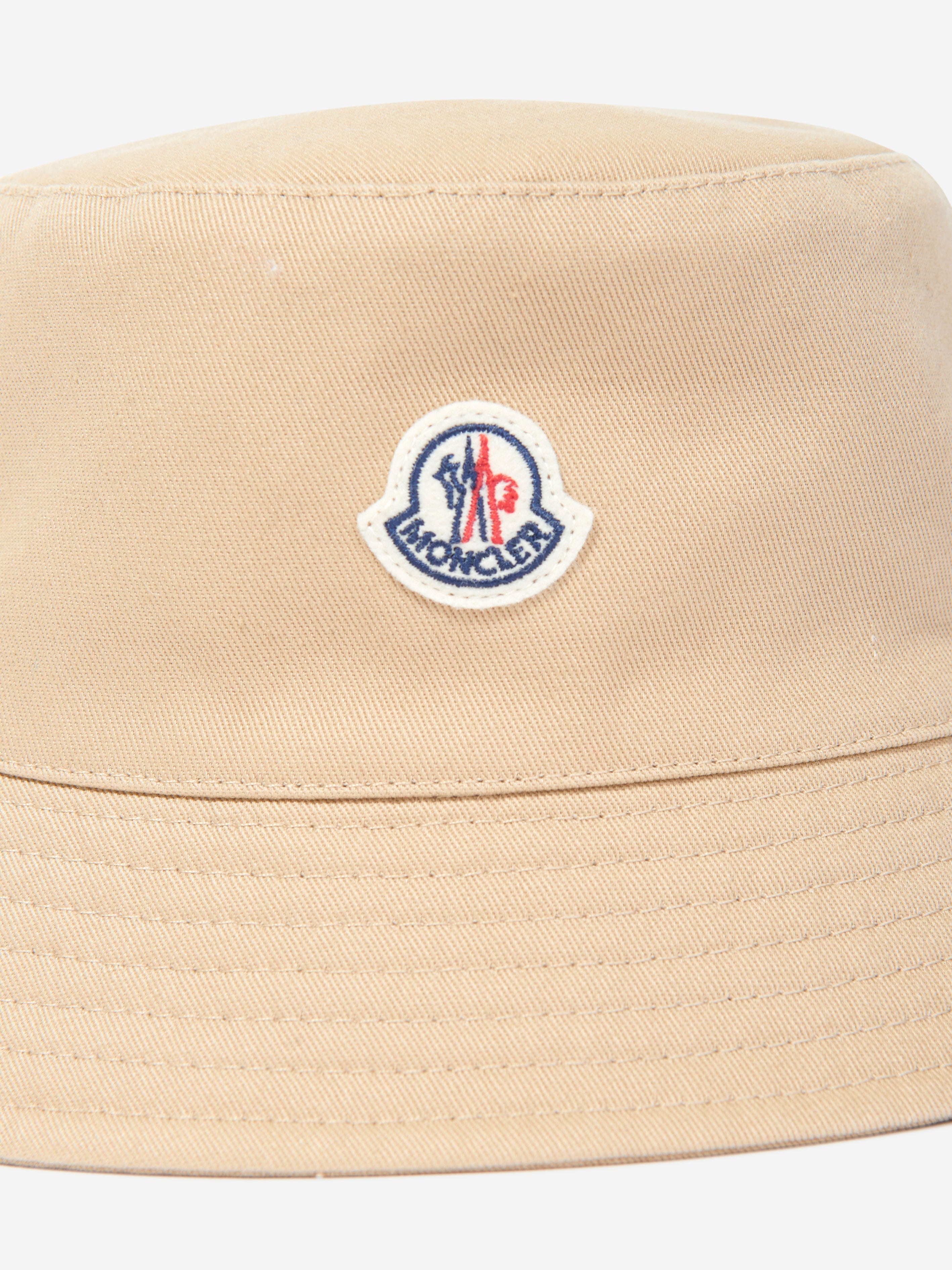 Moncler Enfant Girls Logo Bucket Hat in Beige