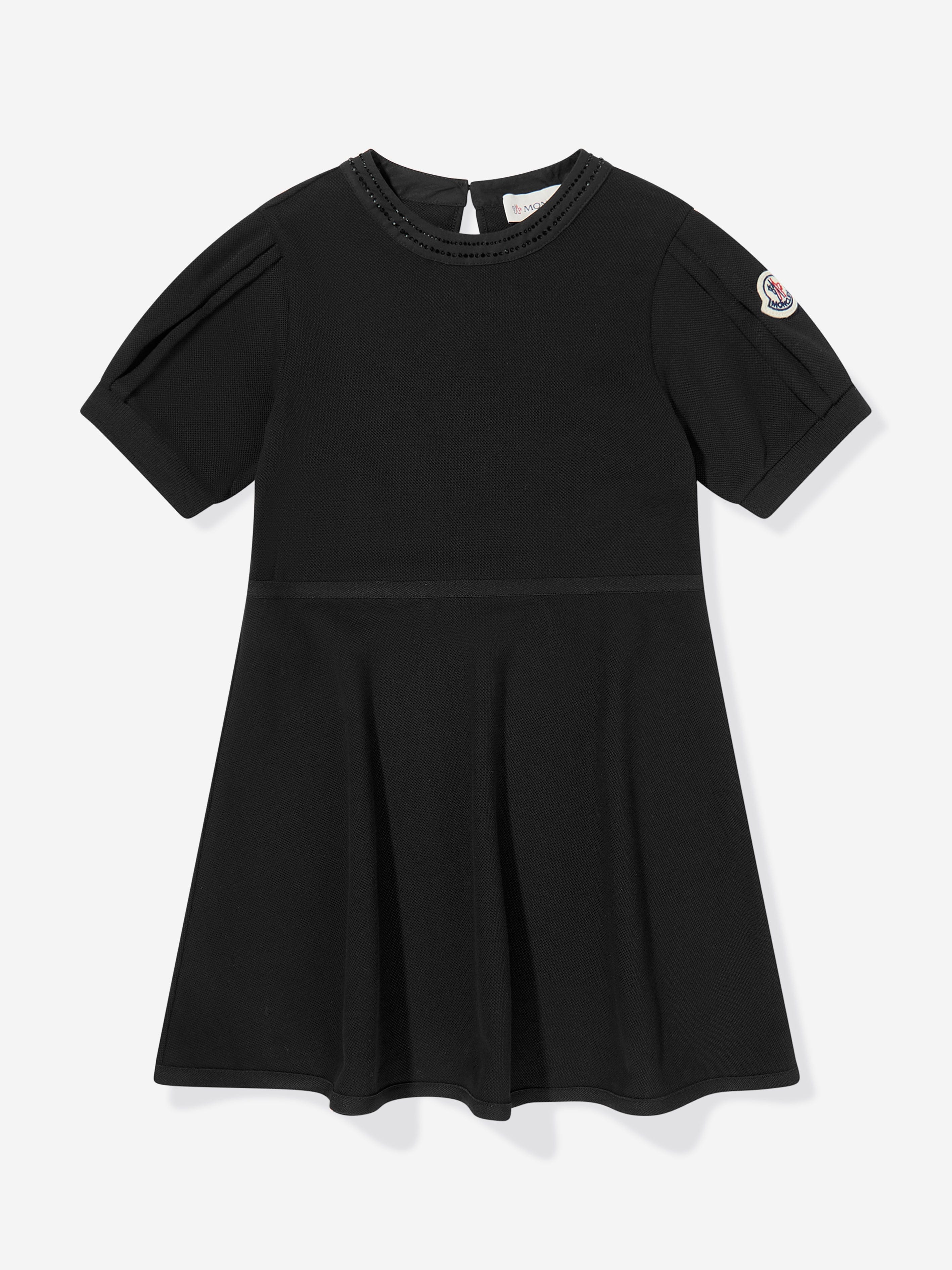 Moncler Enfant Girls Cotton Dress in Black