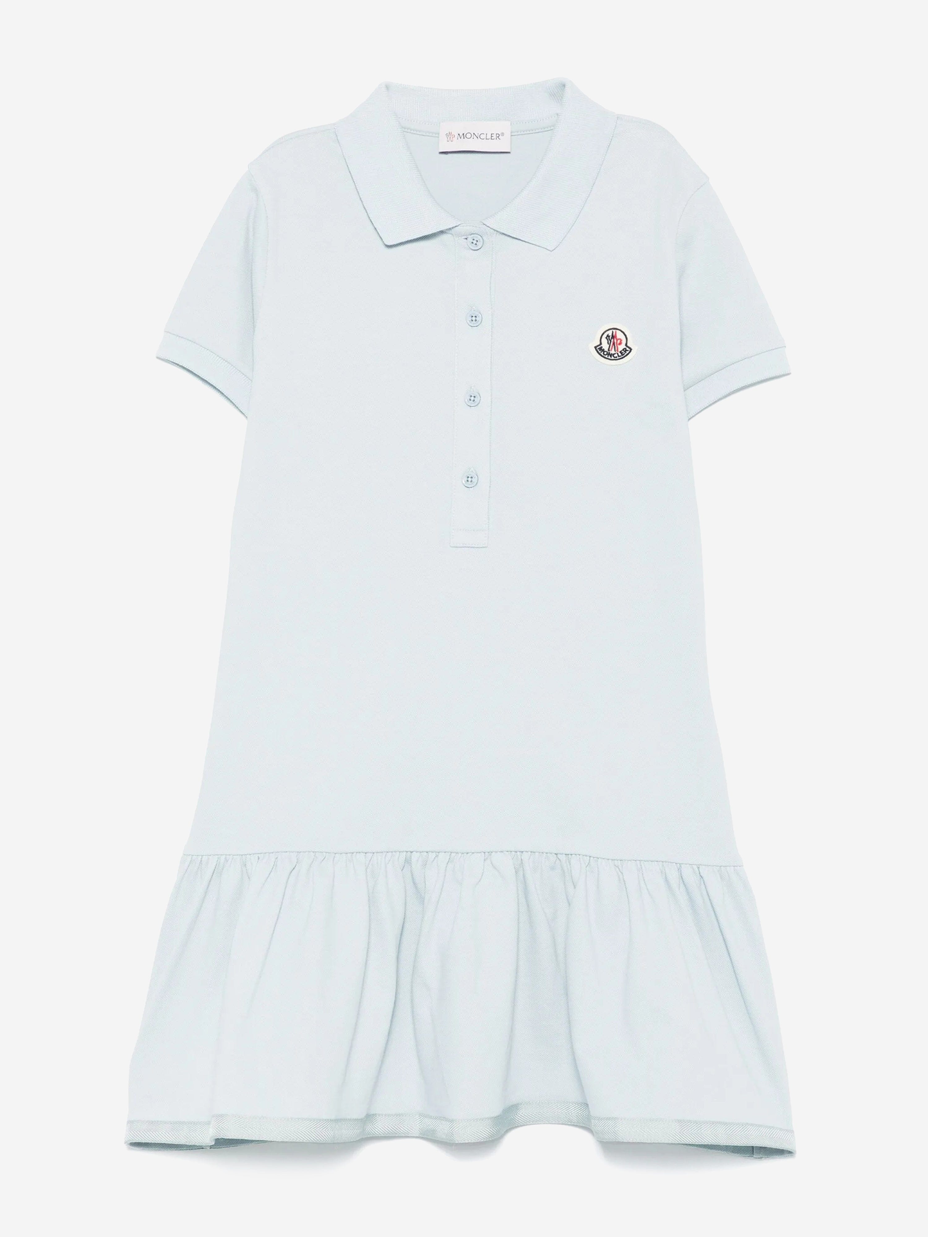 Moncler Enfant Girls Logo Polo Dress in Blue