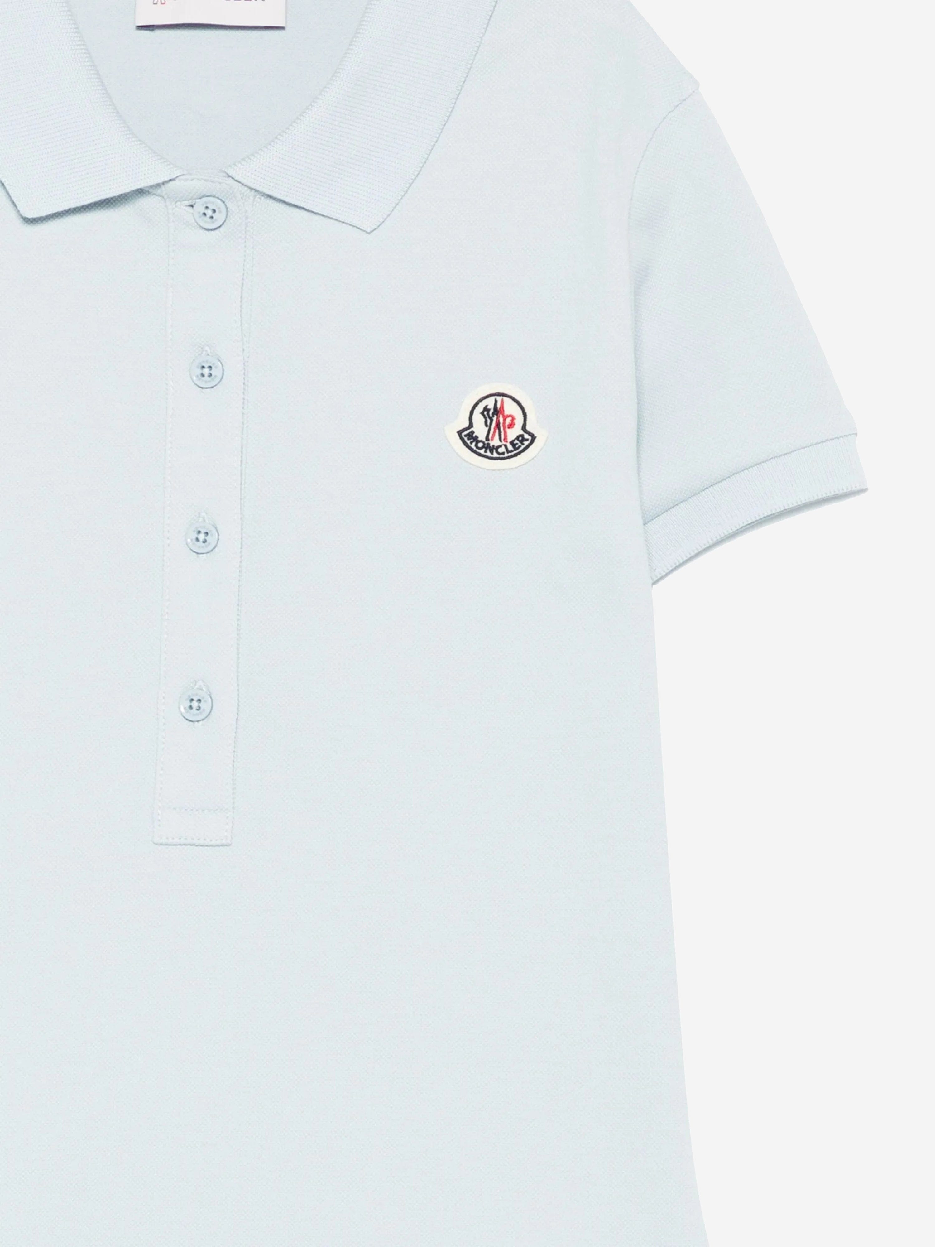 Moncler Enfant Girls Logo Polo Dress in Blue