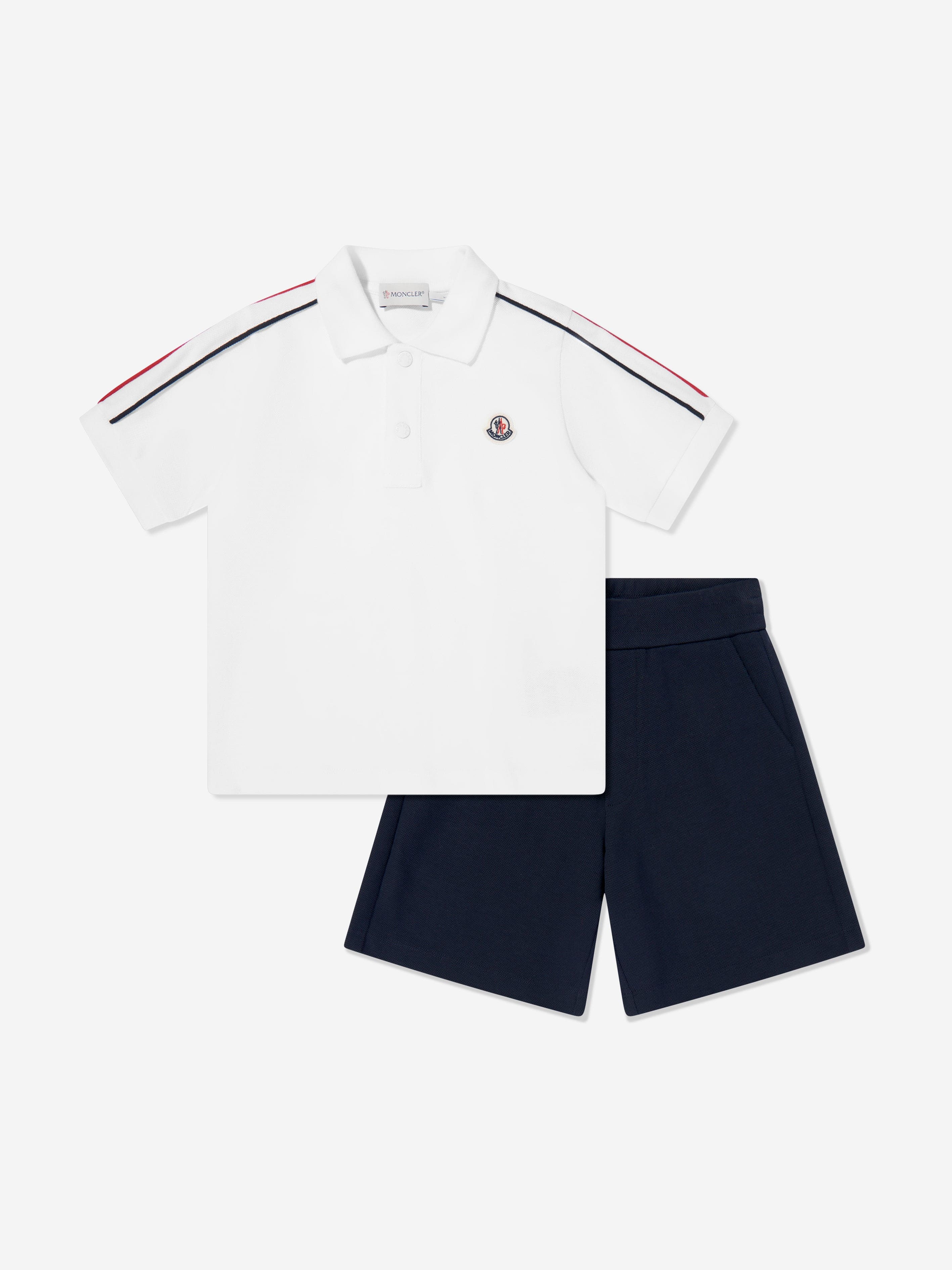 Moncler Enfant Boys Logo Short Set in White