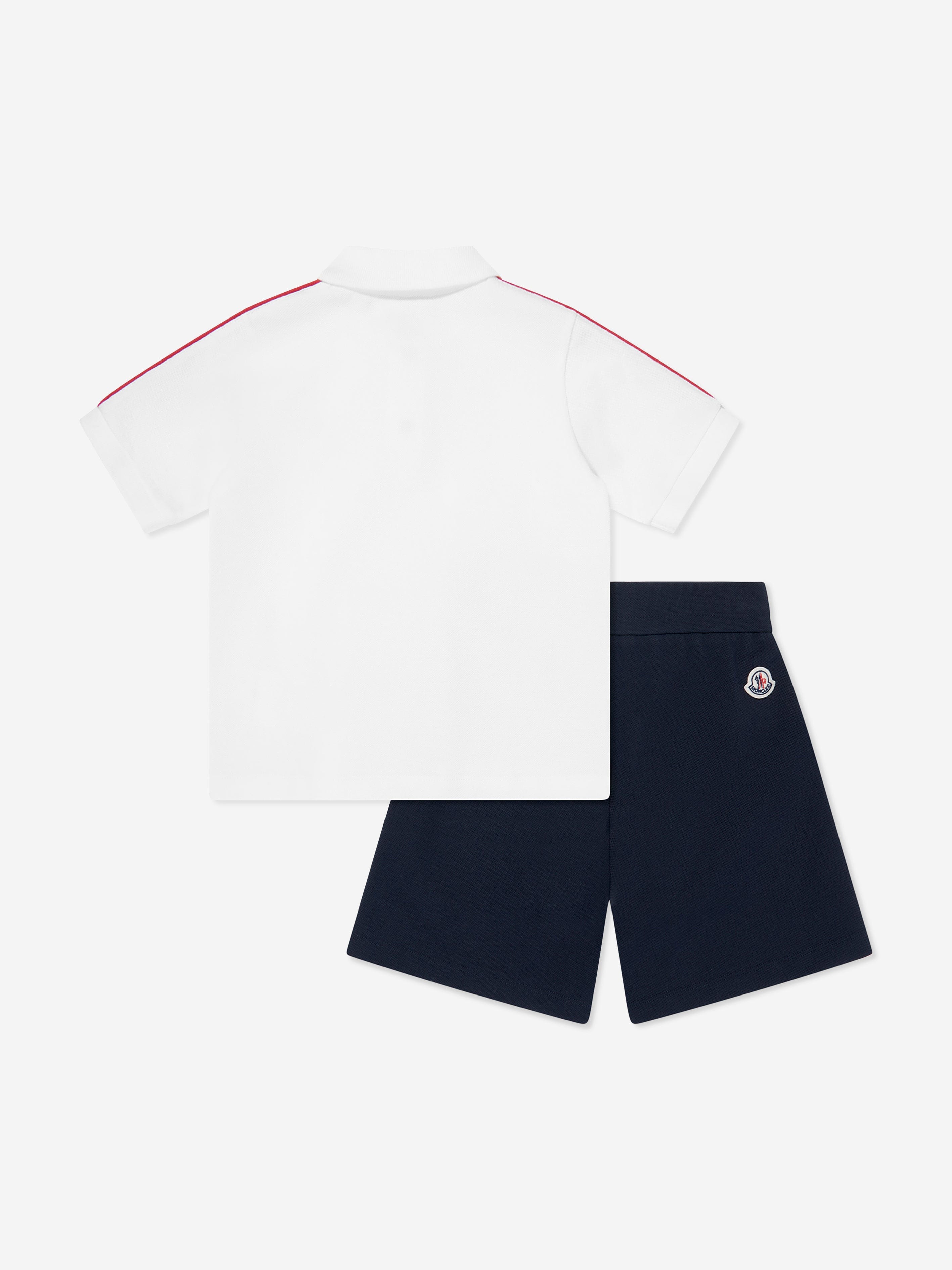 Moncler Enfant Boys Logo Short Set in White