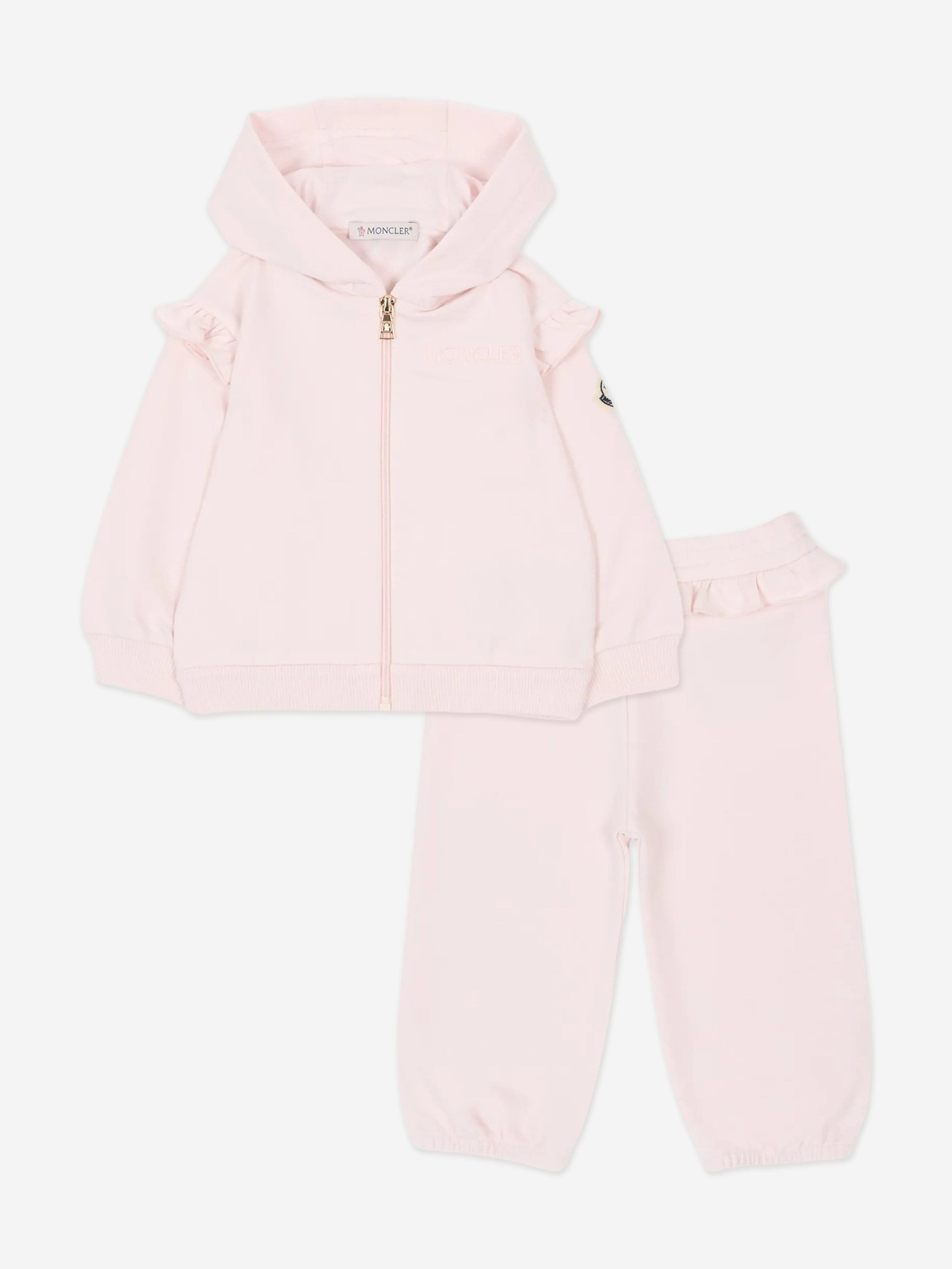 Moncler Enfant Baby Girls Ruffle Tracksuit in Pink