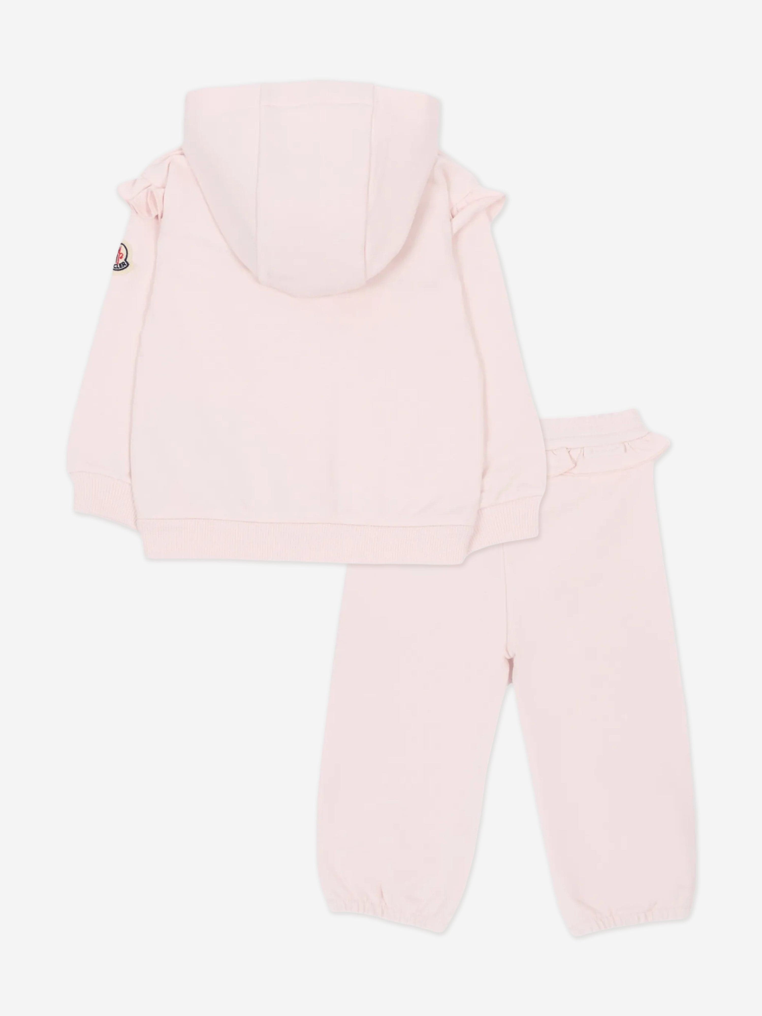 Moncler Enfant Baby Girls Ruffle Tracksuit in Pink