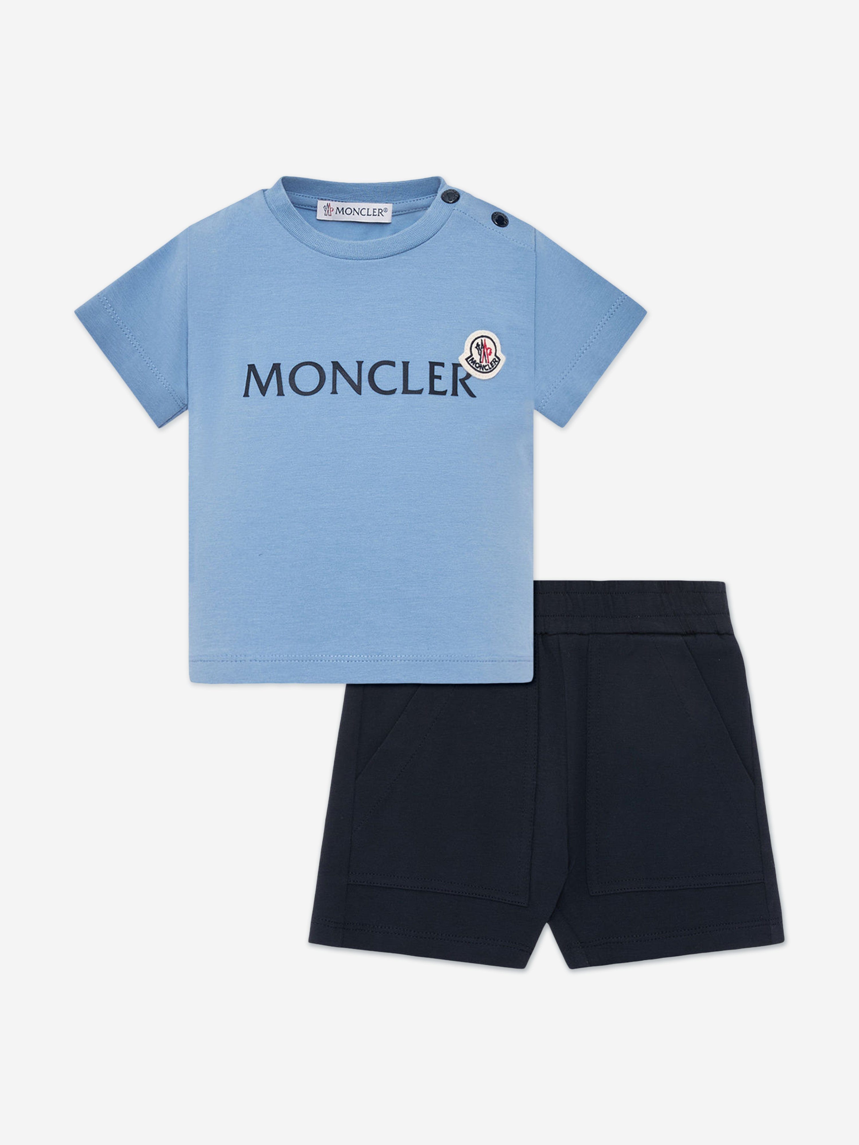 Moncler Enfant Baby Boys Logo Short Set in Navy