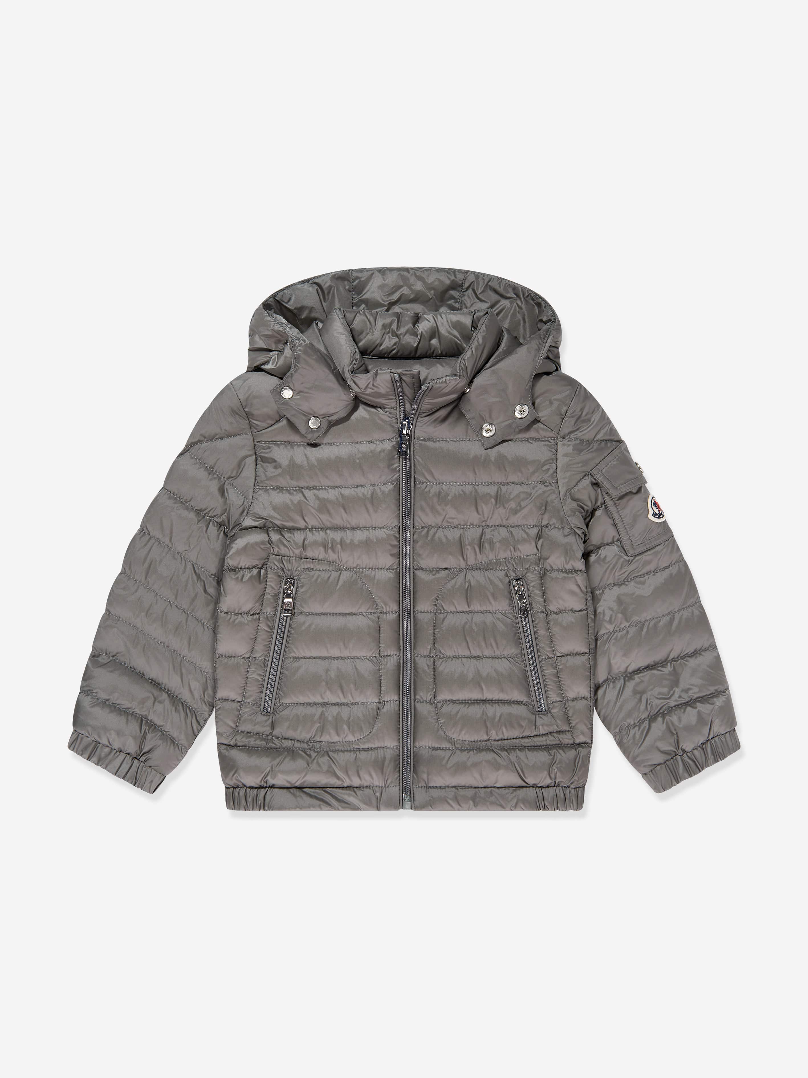 Moncler Enfant Boys Down Padded Lauros Jacket in Grey