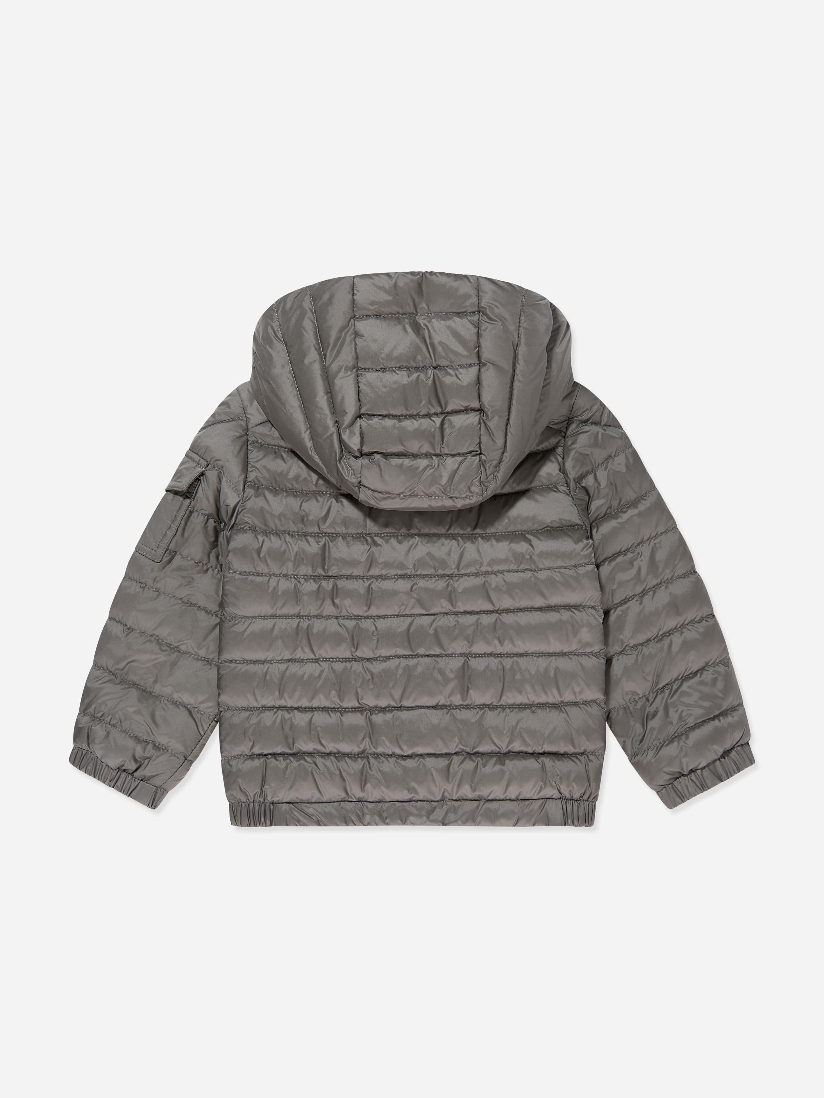 Moncler Enfant Boys Down Padded Lauros Jacket in Grey