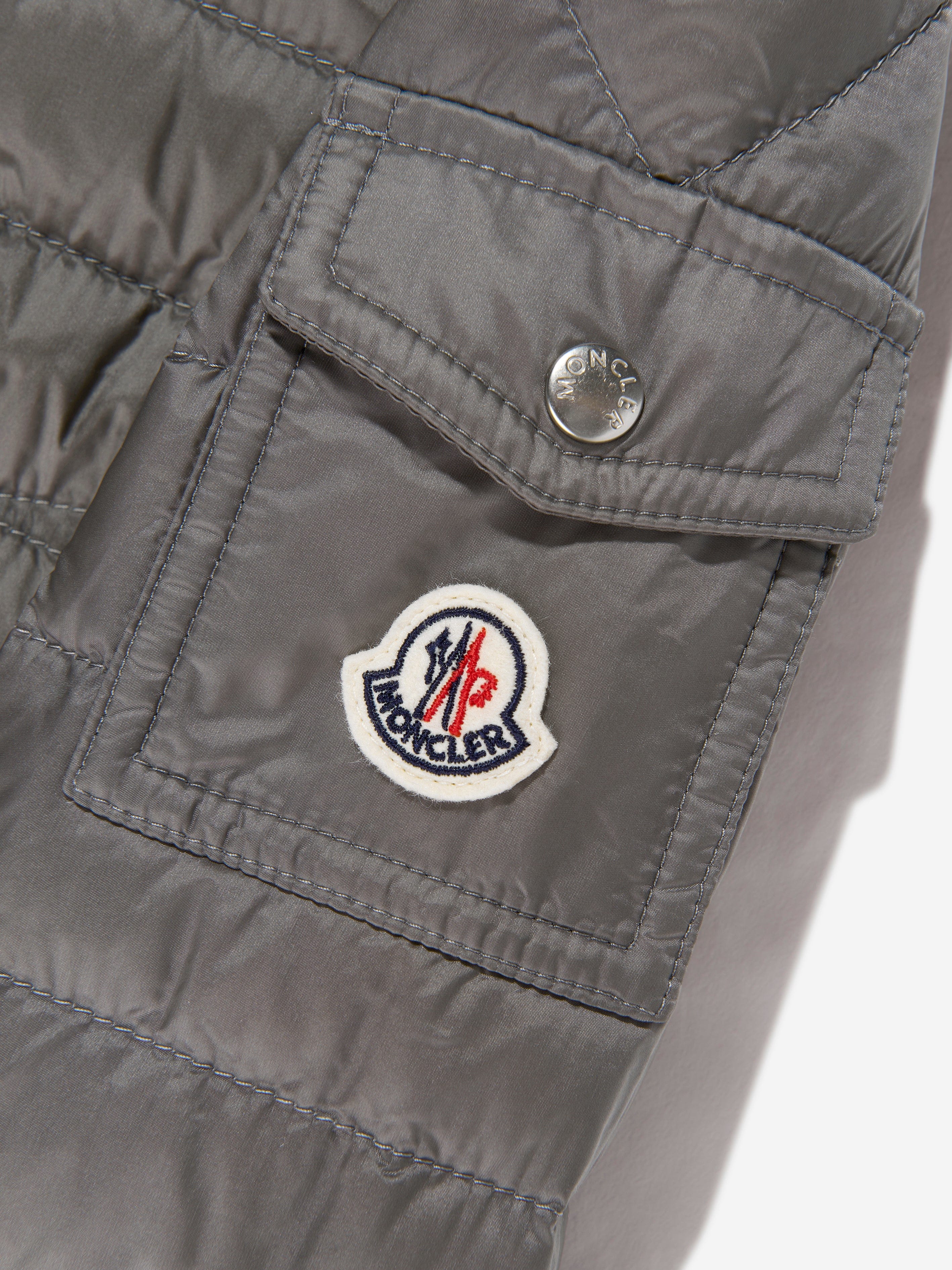 Moncler Enfant Boys Down Padded Lauros Jacket in Grey