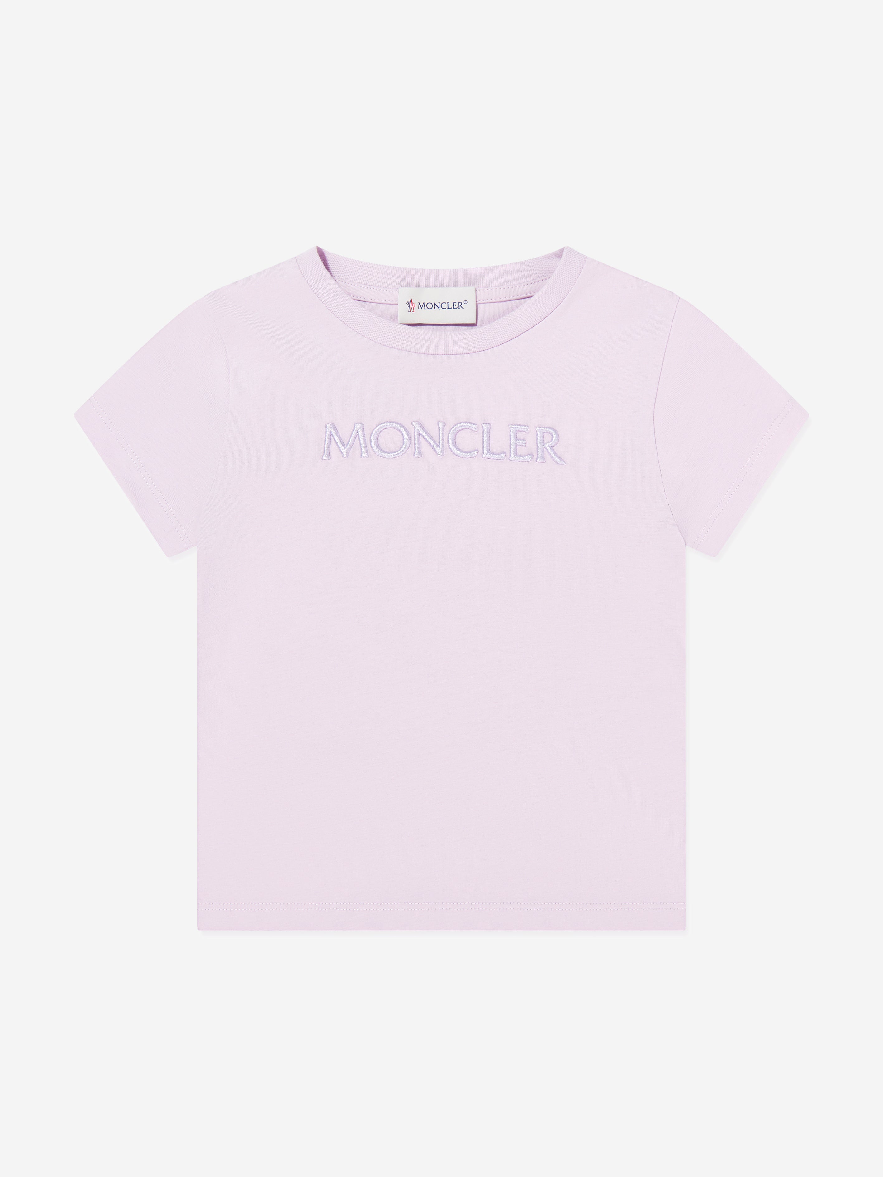 Moncler Enfant Girls Cotton Logo T-Shirt in Purple