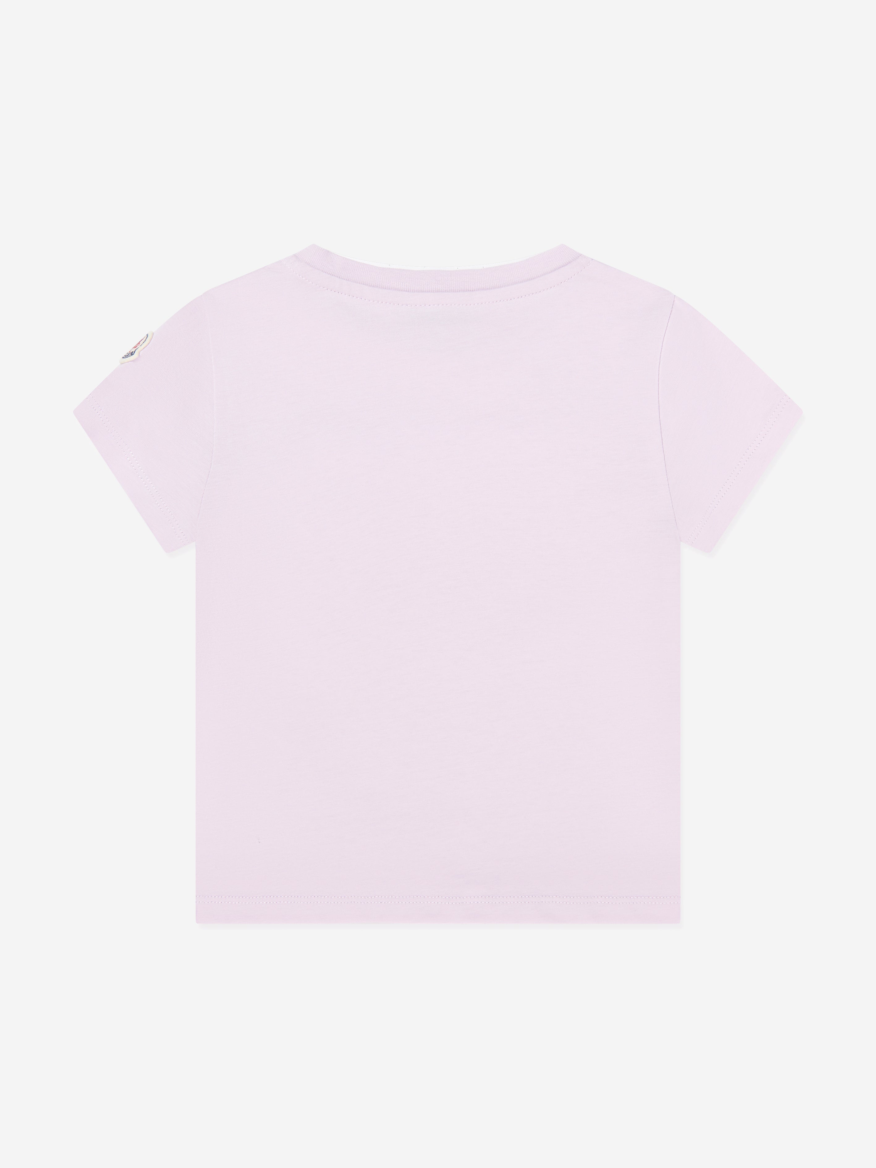 Moncler Enfant Girls Cotton Logo T-Shirt in Purple