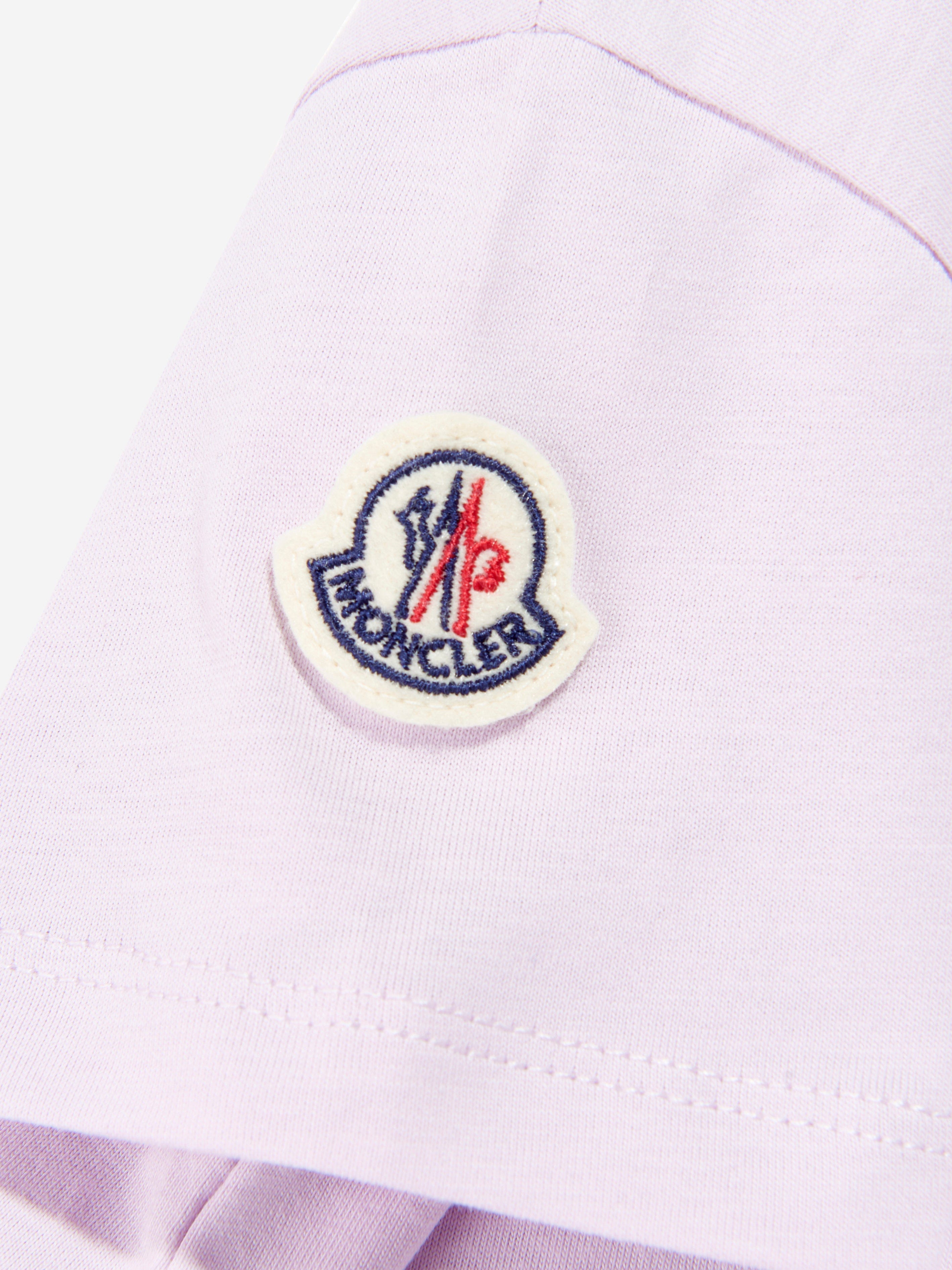 Moncler Enfant Girls Cotton Logo T-Shirt in Purple