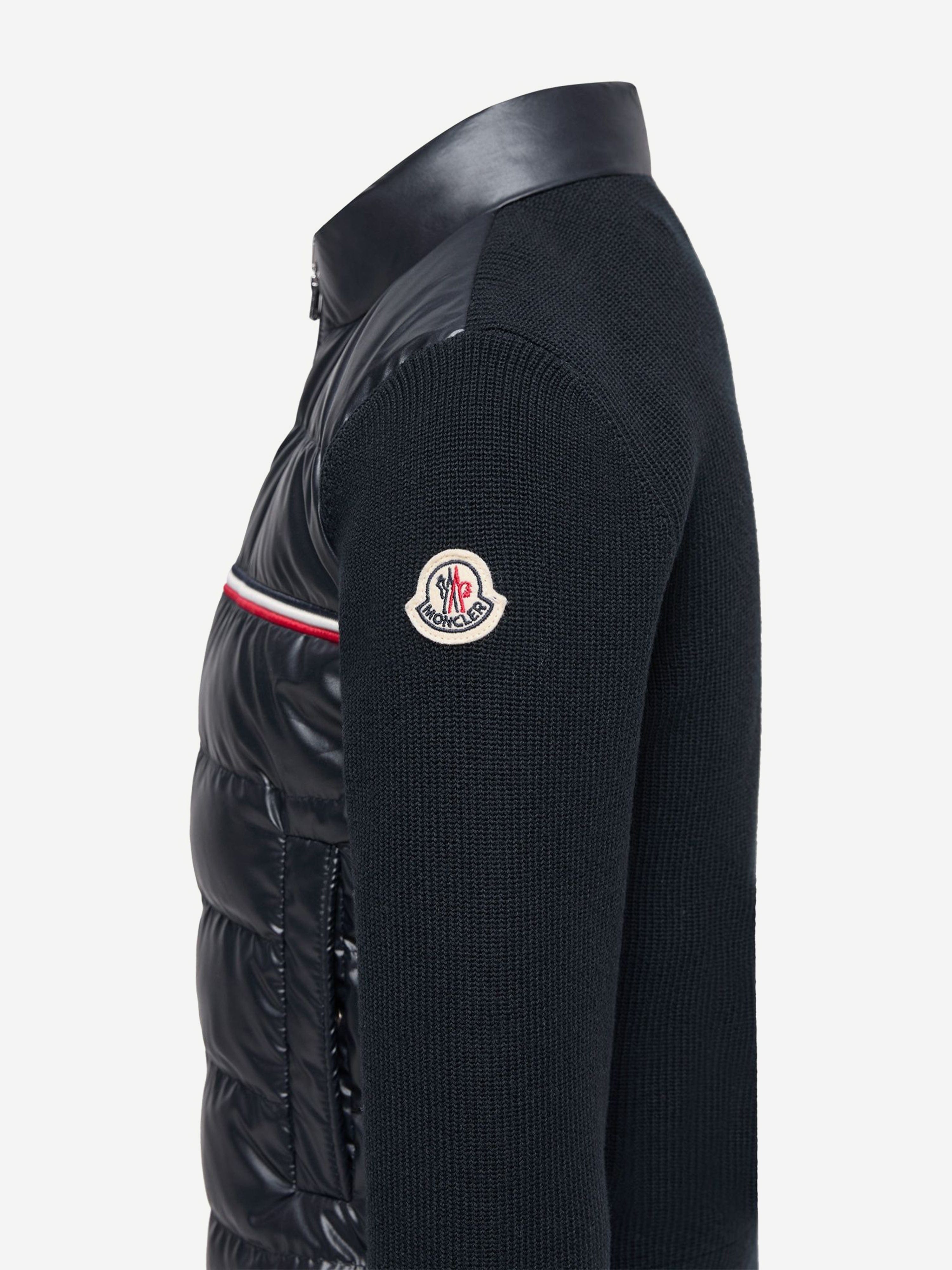 Moncler Enfant Boys Down Padded Zip Up Cardigan in Navy