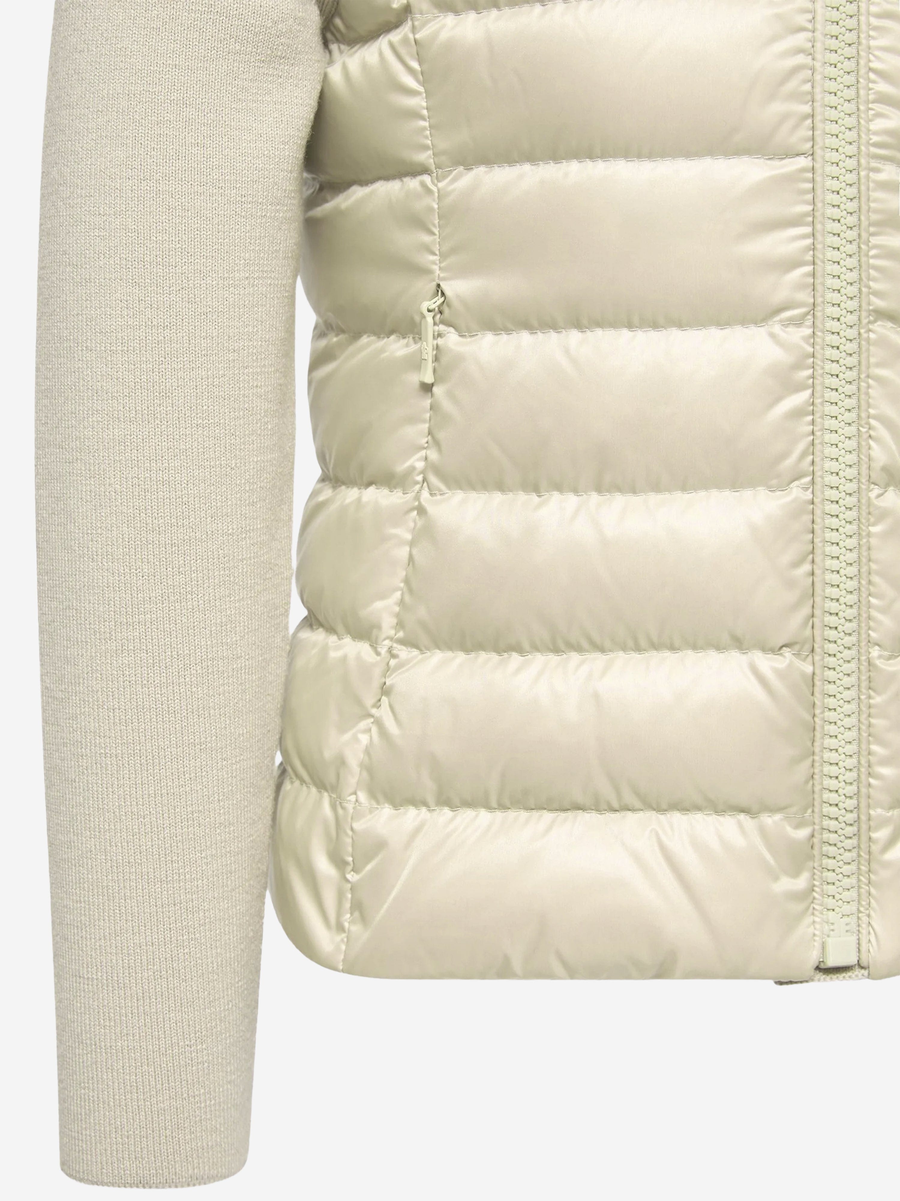 Moncler Enfant Girls Down Padded Zip Up Cardigan in Beige