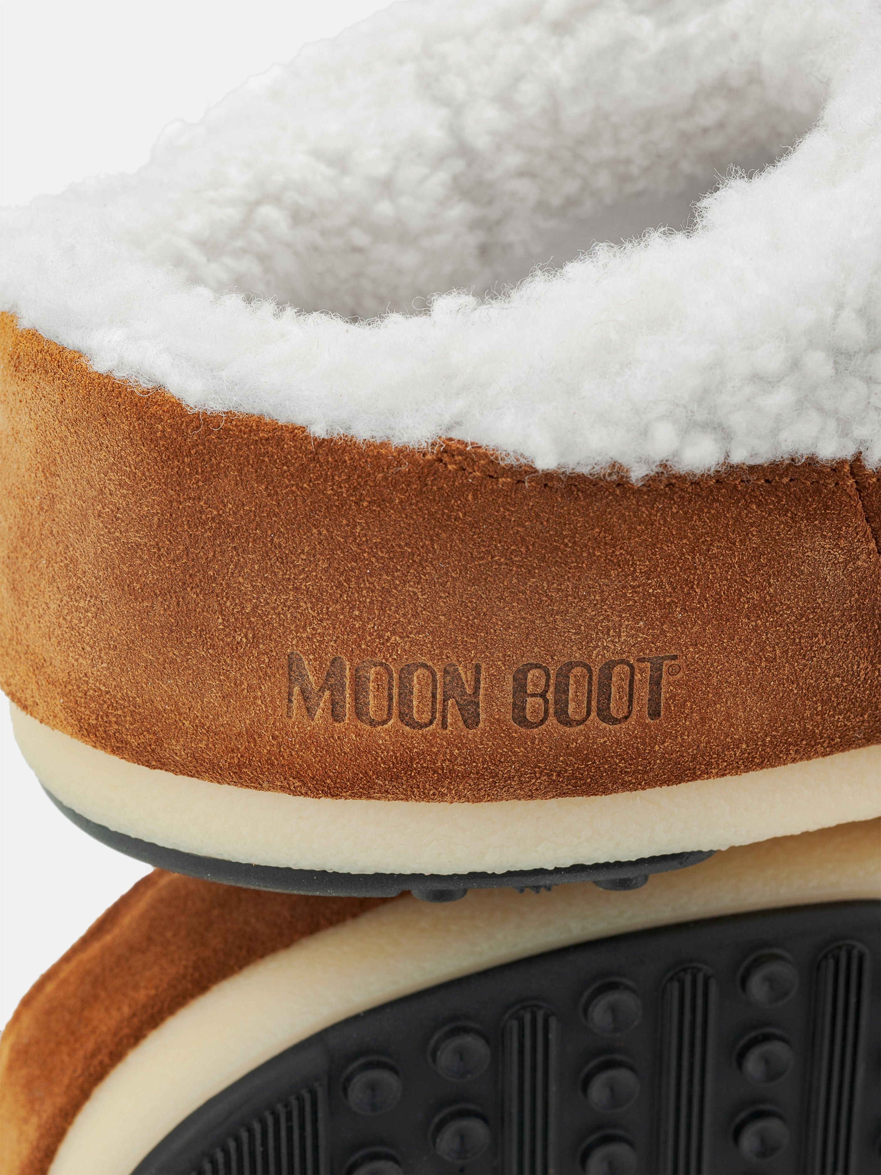 Moon Boot Girls Shearling Mules in Brown