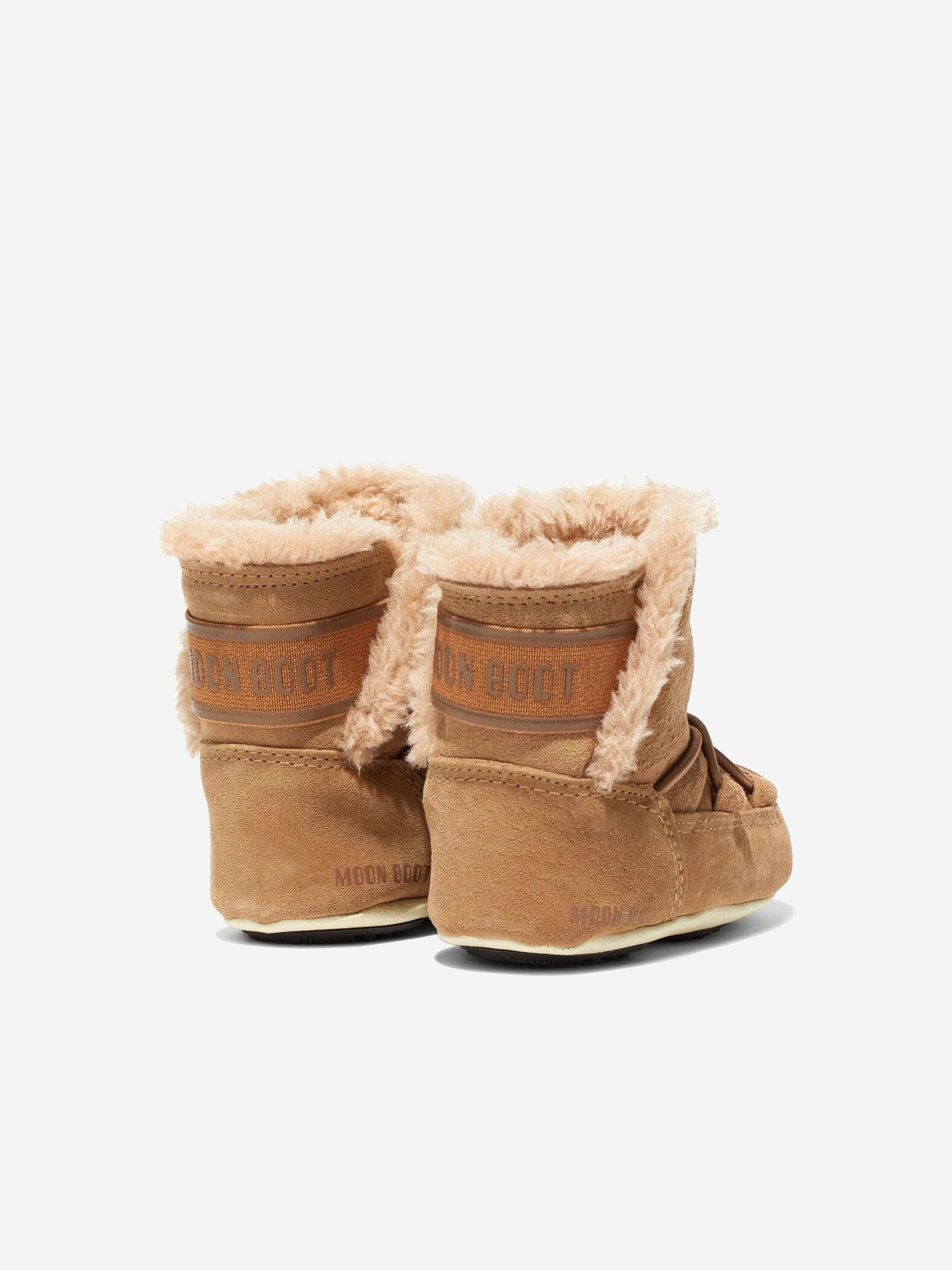 Moon Boot Baby Girls Suede Crib Boots in Brown