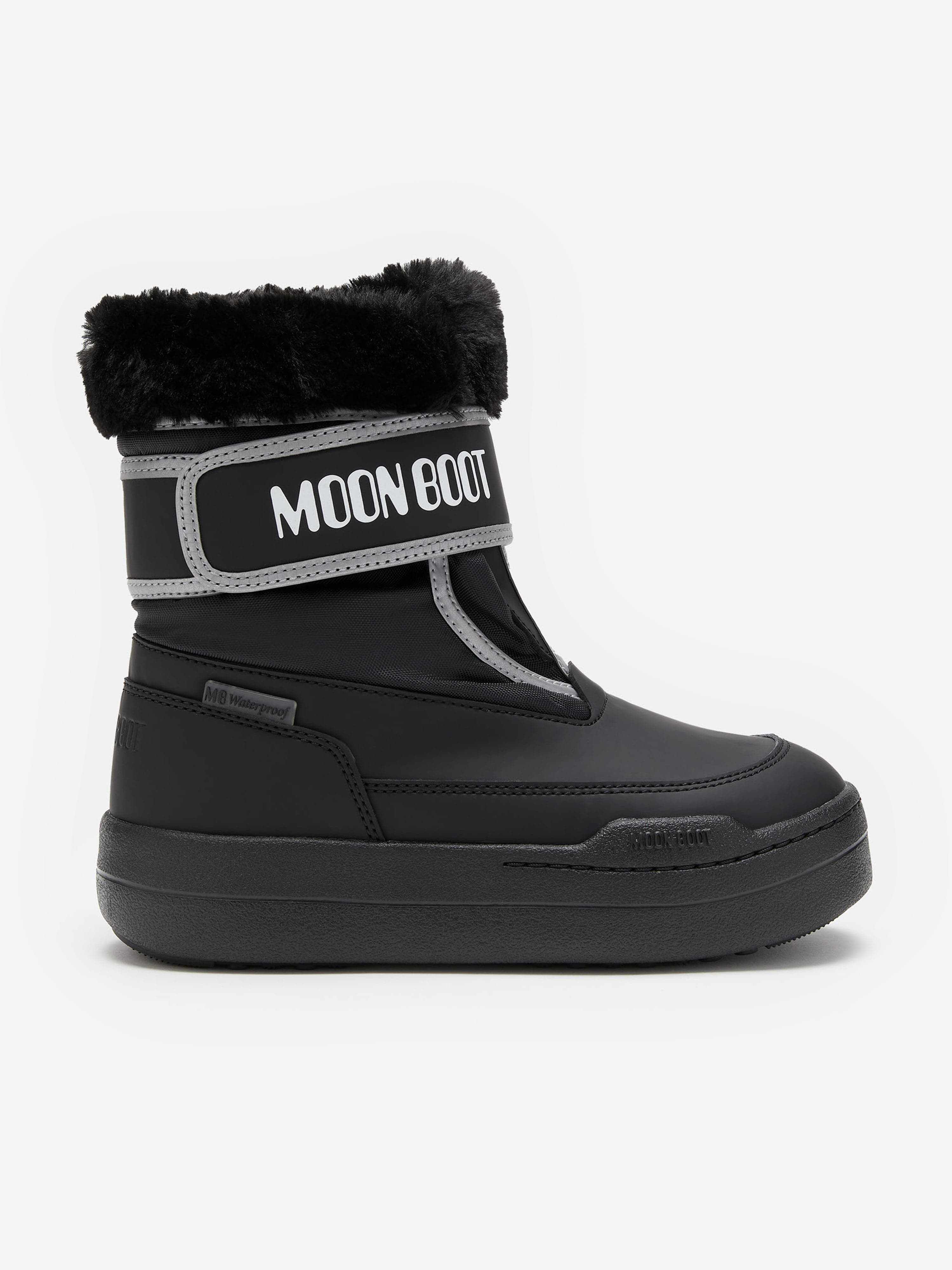 Moon Boot Kids JR Park Strap Boots in Black