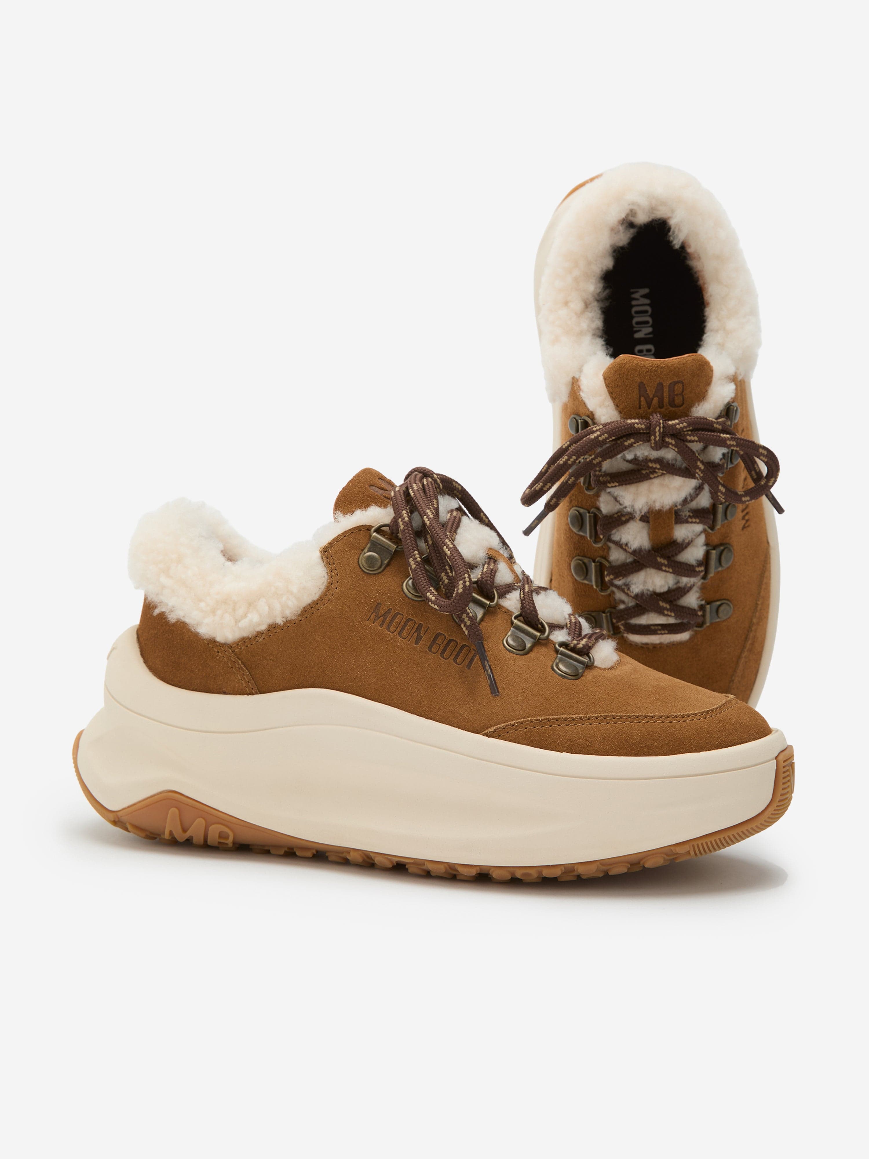 Moon Boot Kids Moon247 City Shearling Trainers in Brown