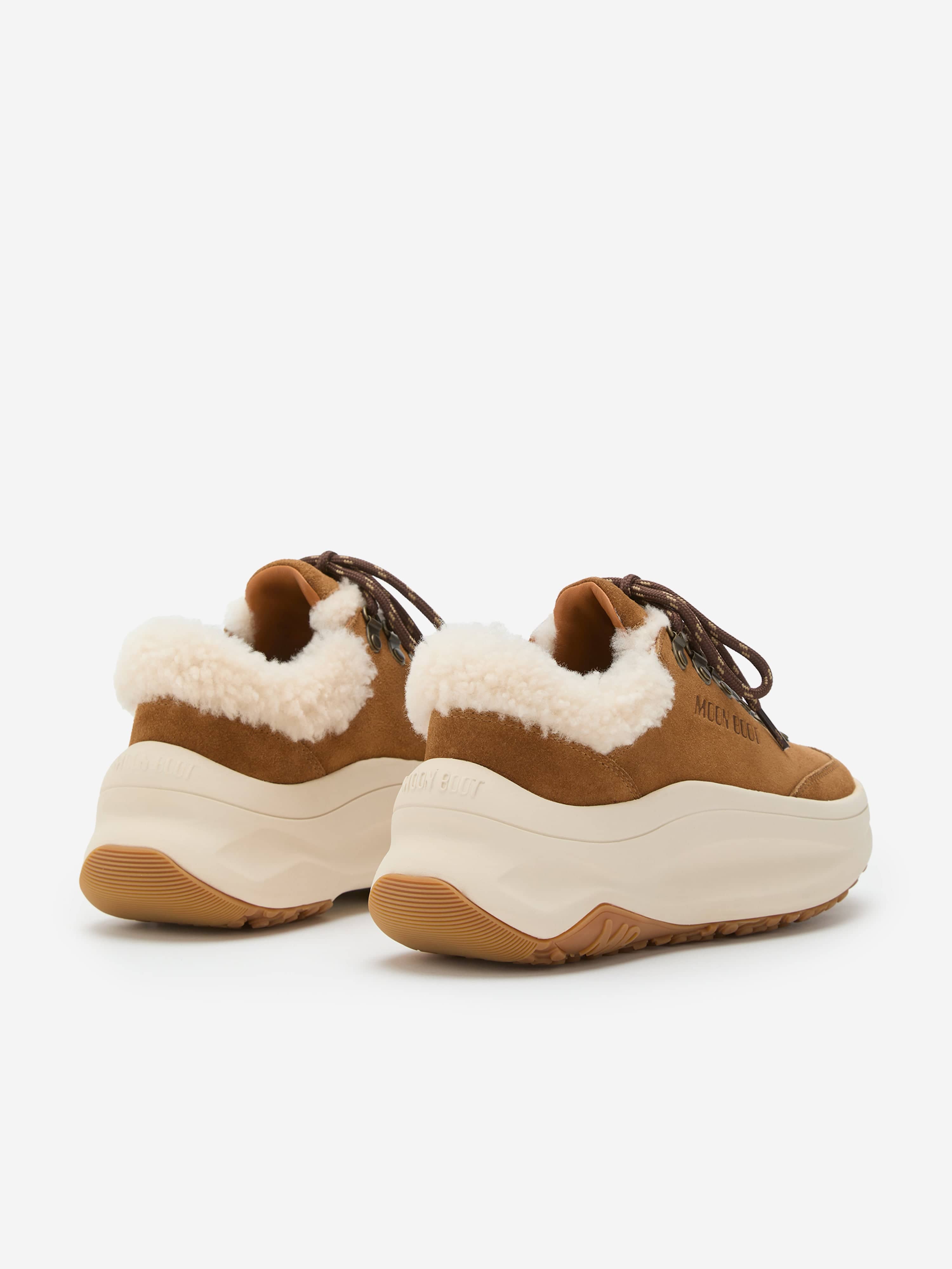 Moon Boot Kids Moon247 City Shearling Trainers in Brown