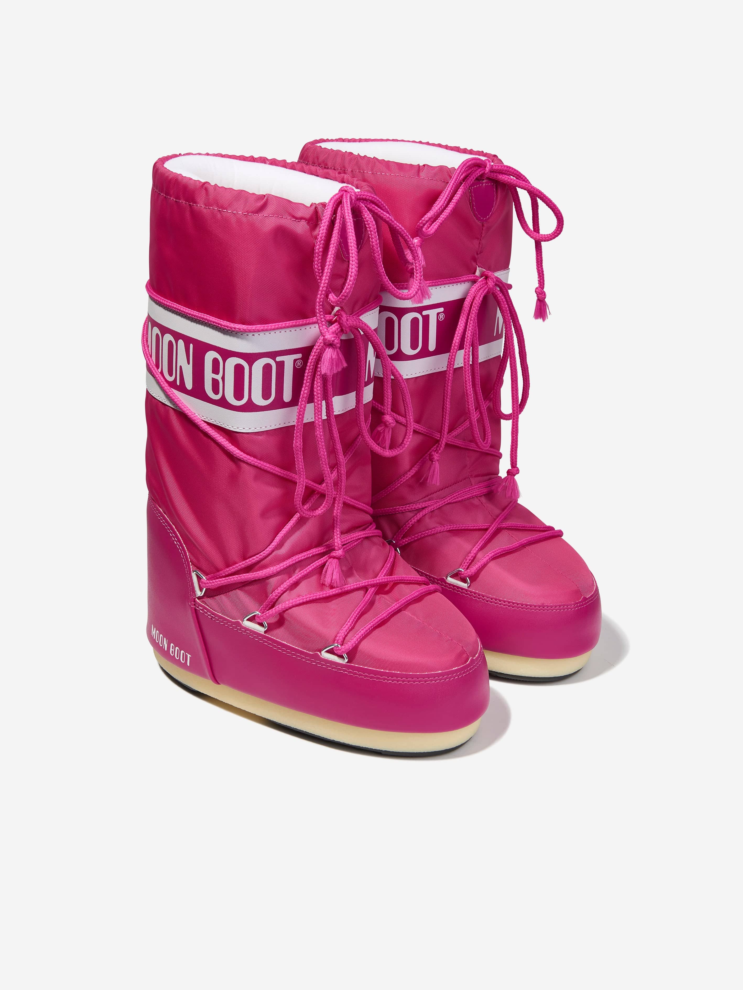 Moon Boot Girls Icon Nylon Snow Boots in Pink