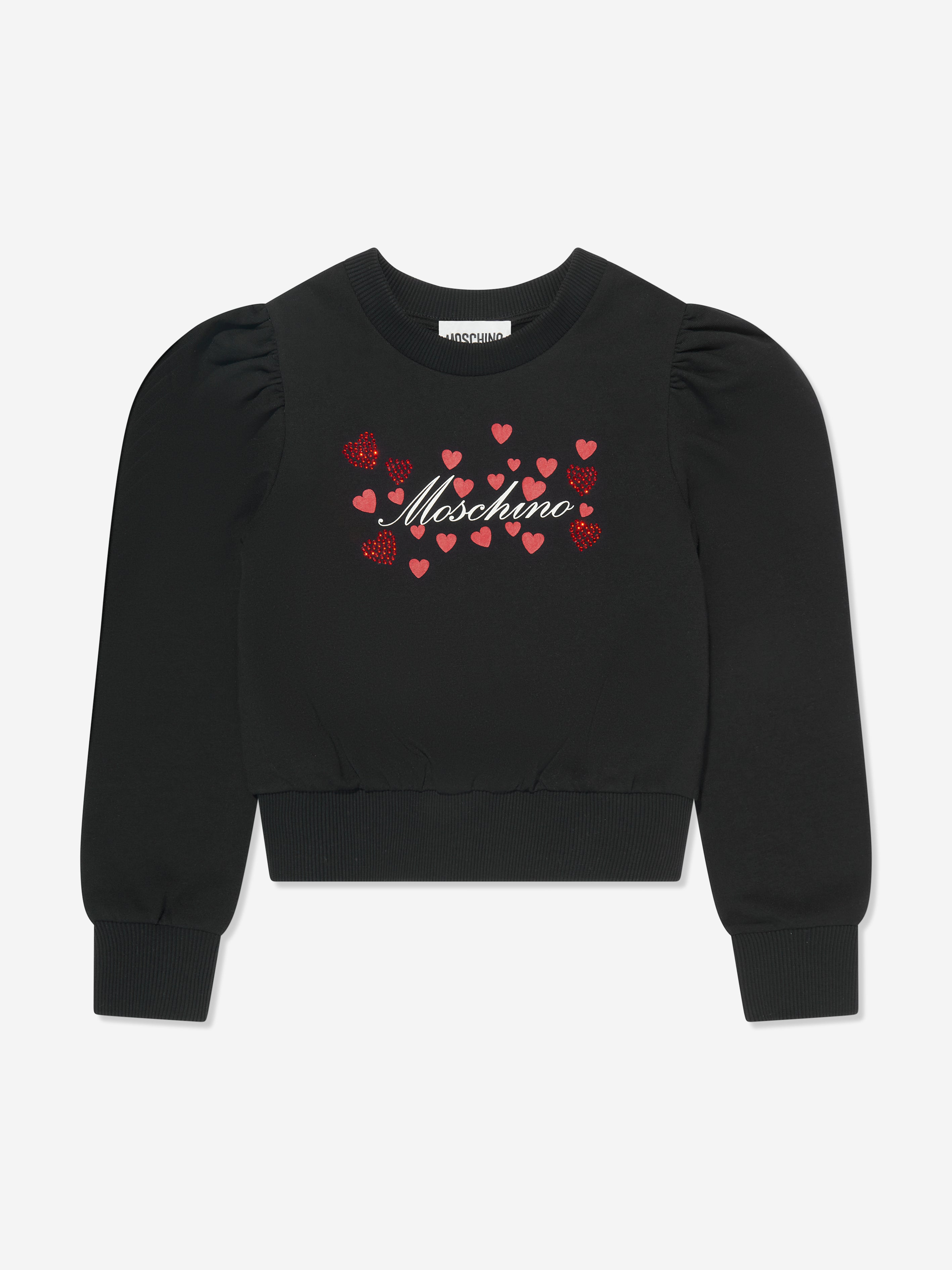 Moschino Girls Hearts Logo Sweatshirt in Black