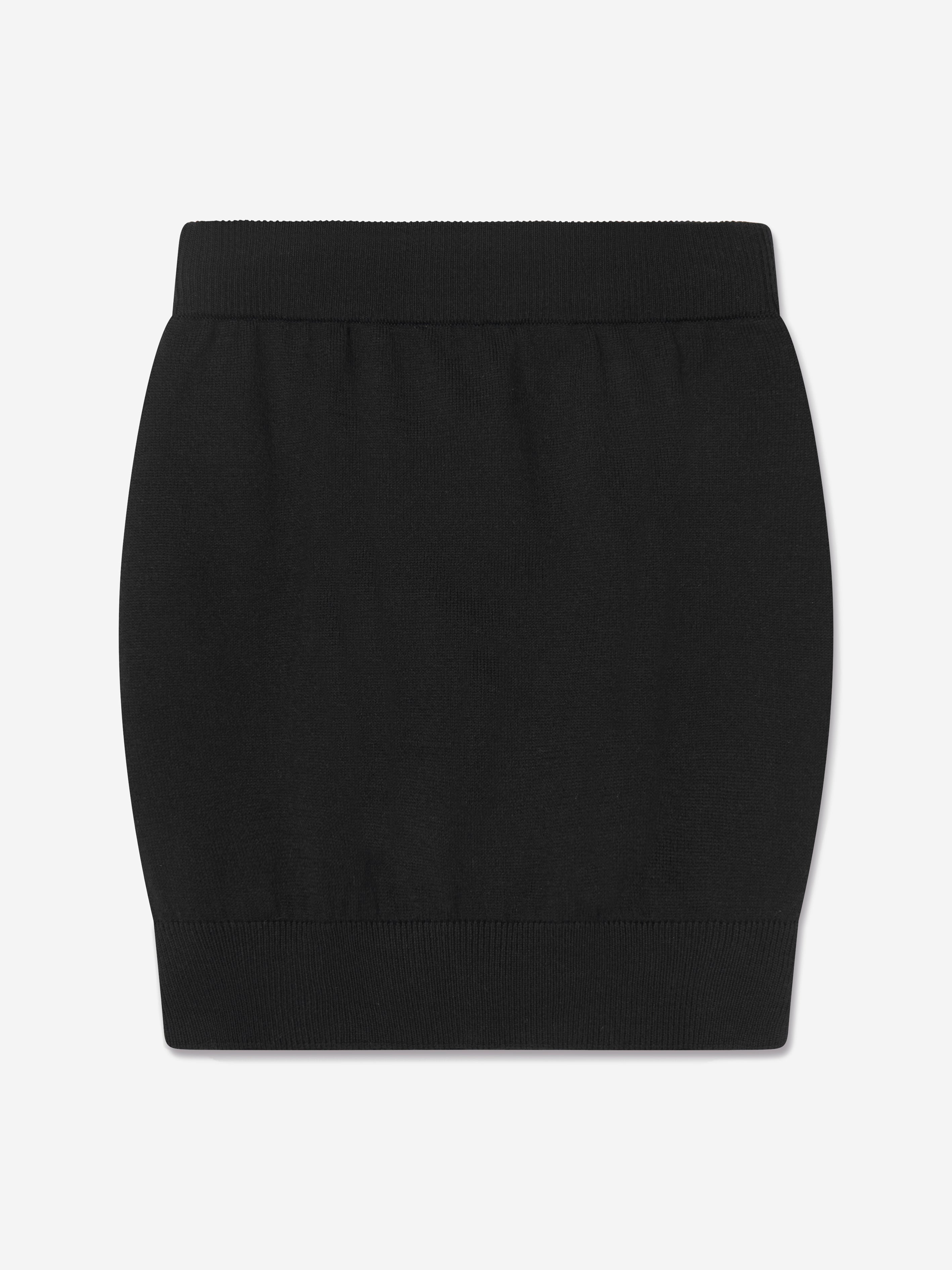 Moschino Girls Wool Knitted Skirt in Black