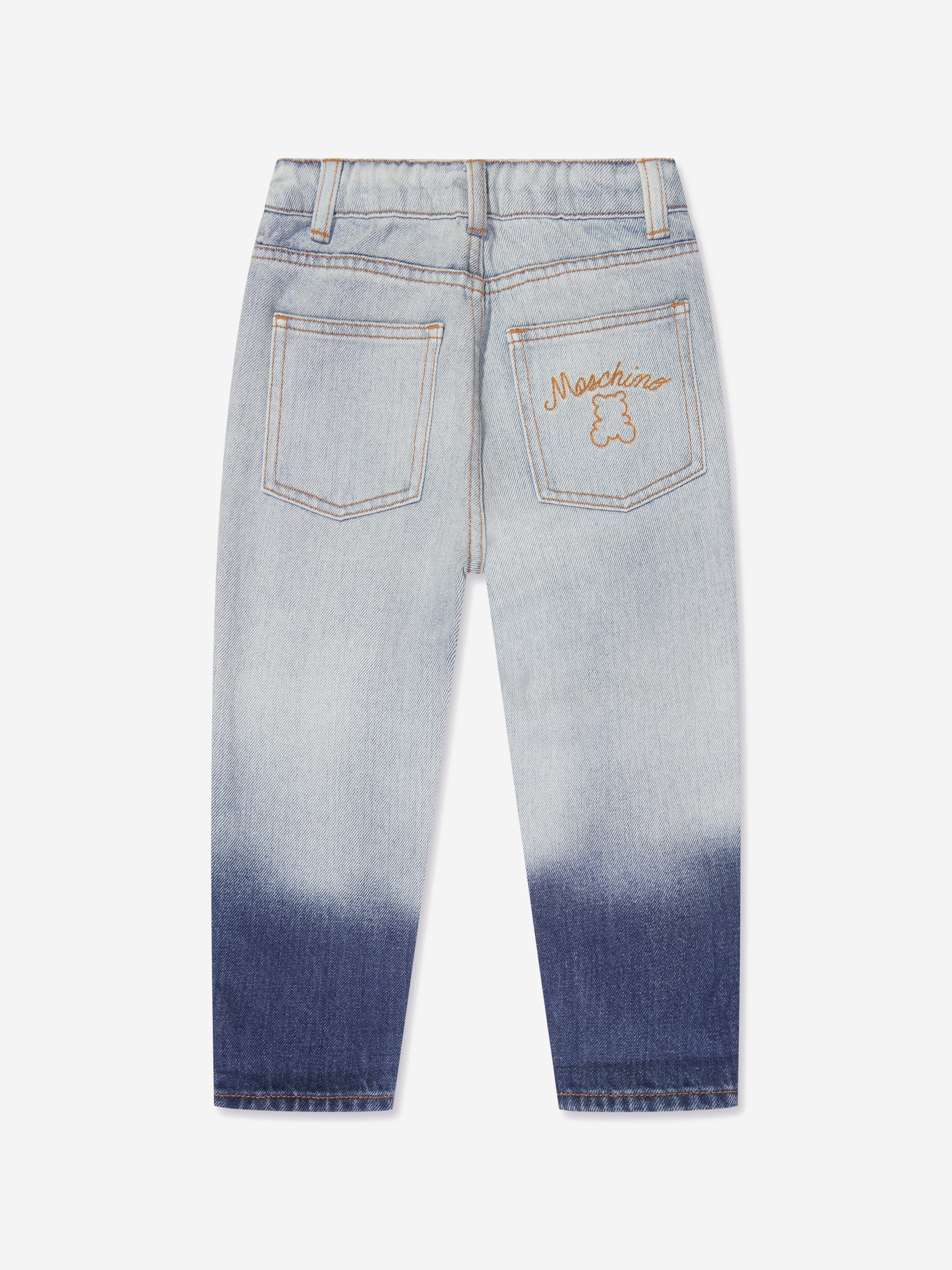 Moschino Kids Slim Fit Jeans in Blue