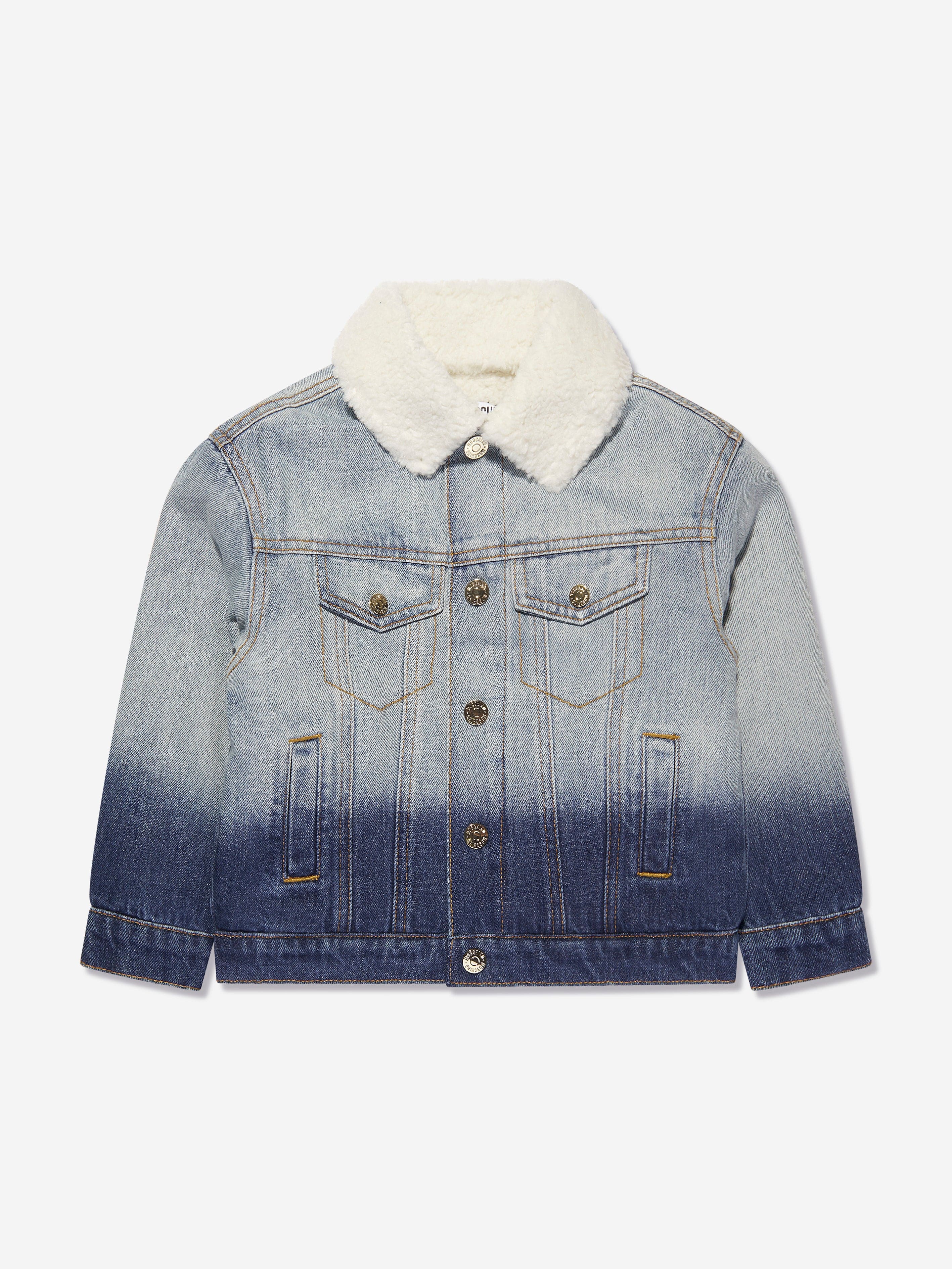 Moschino Kids Logo Denim Jacket in Blue