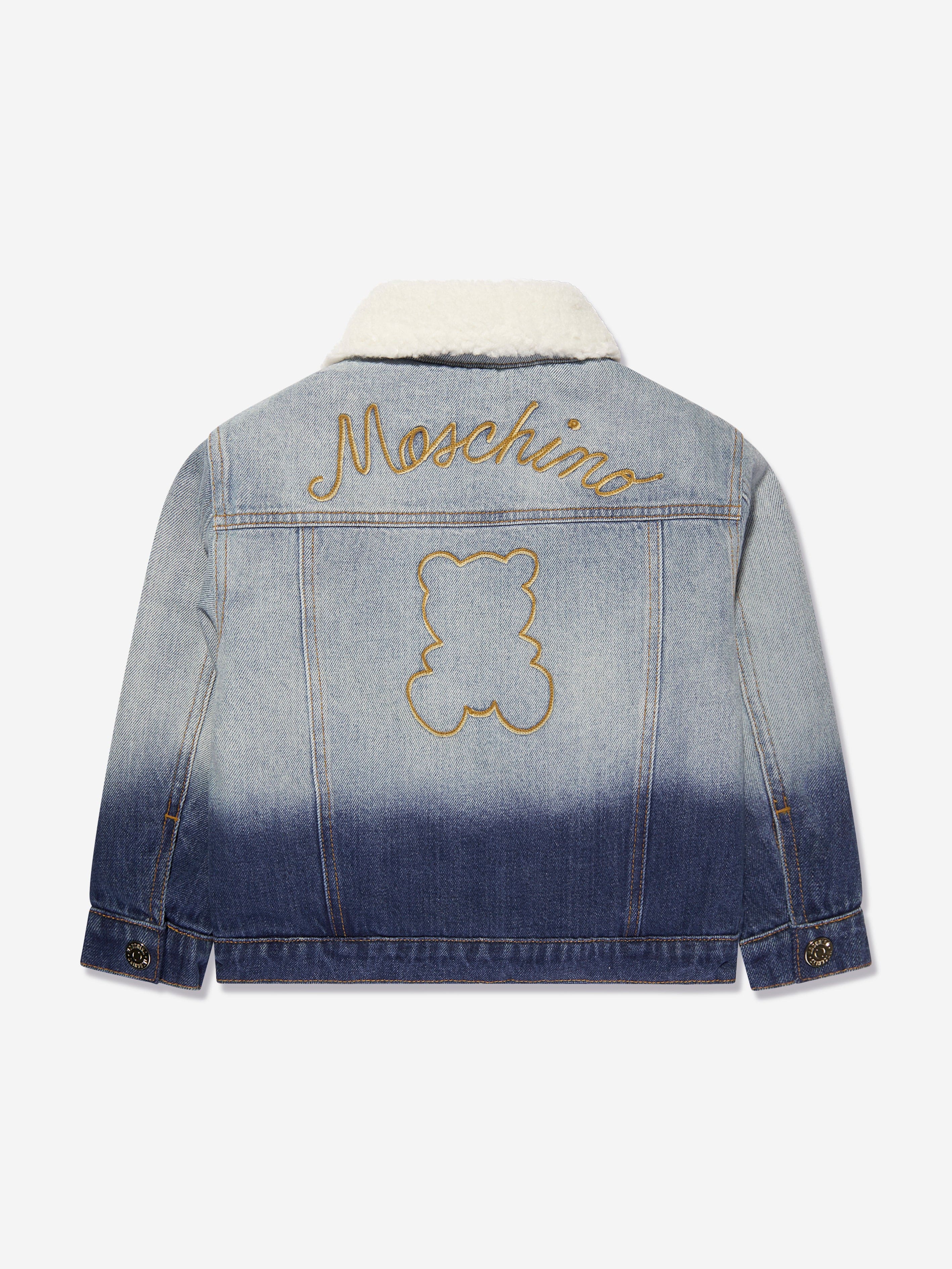 Moschino Kids Logo Denim Jacket in Blue