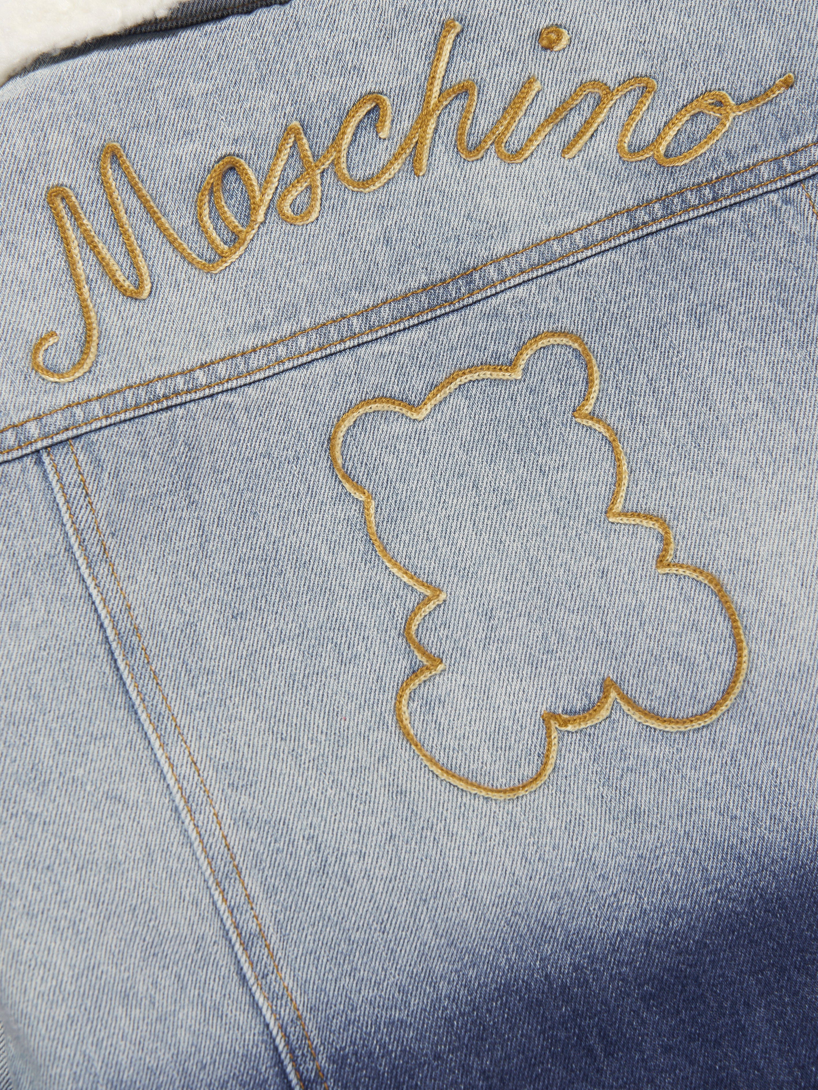 Moschino Kids Logo Denim Jacket in Blue