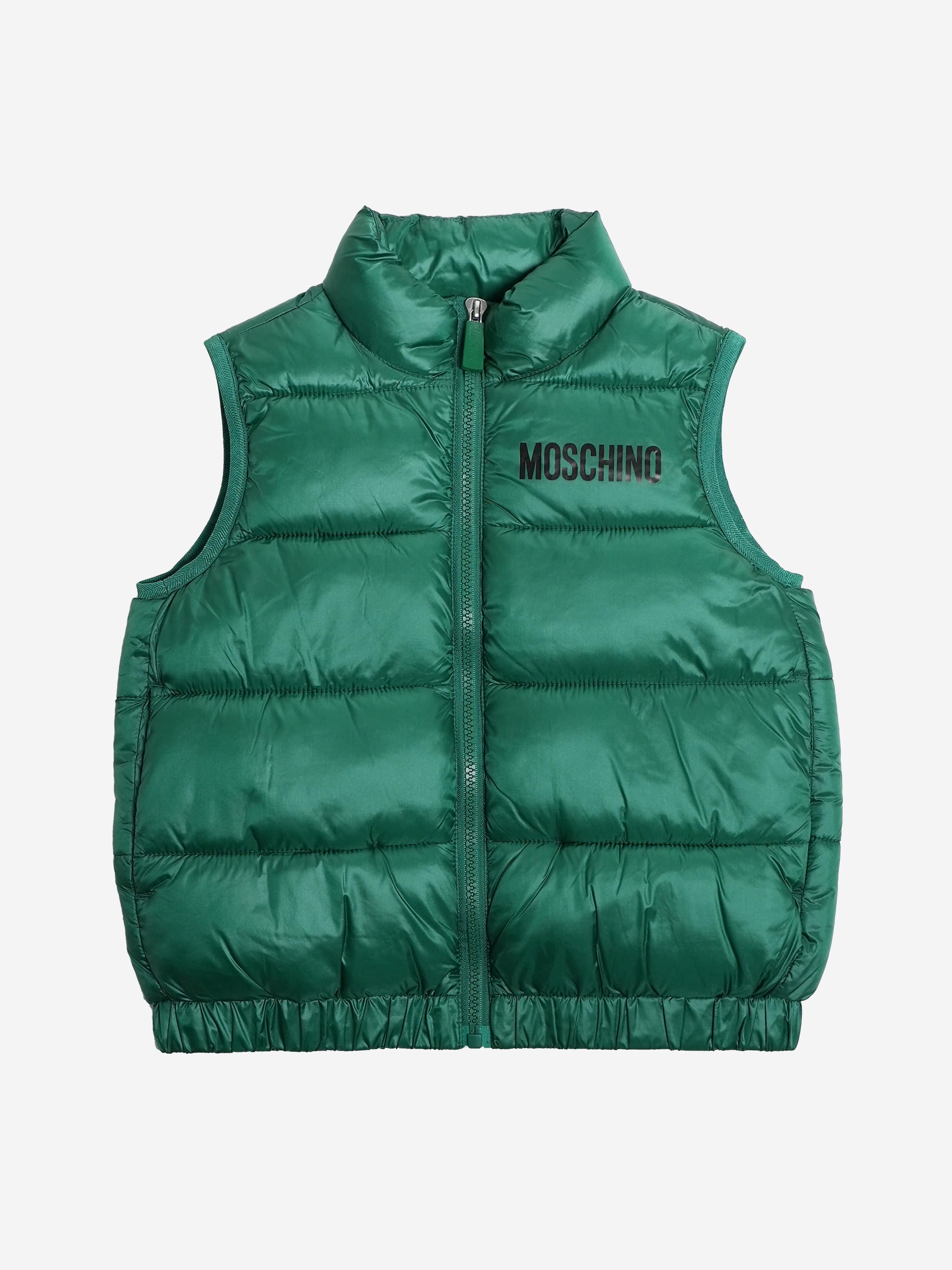 Kids Bear Logo Gilet in Green