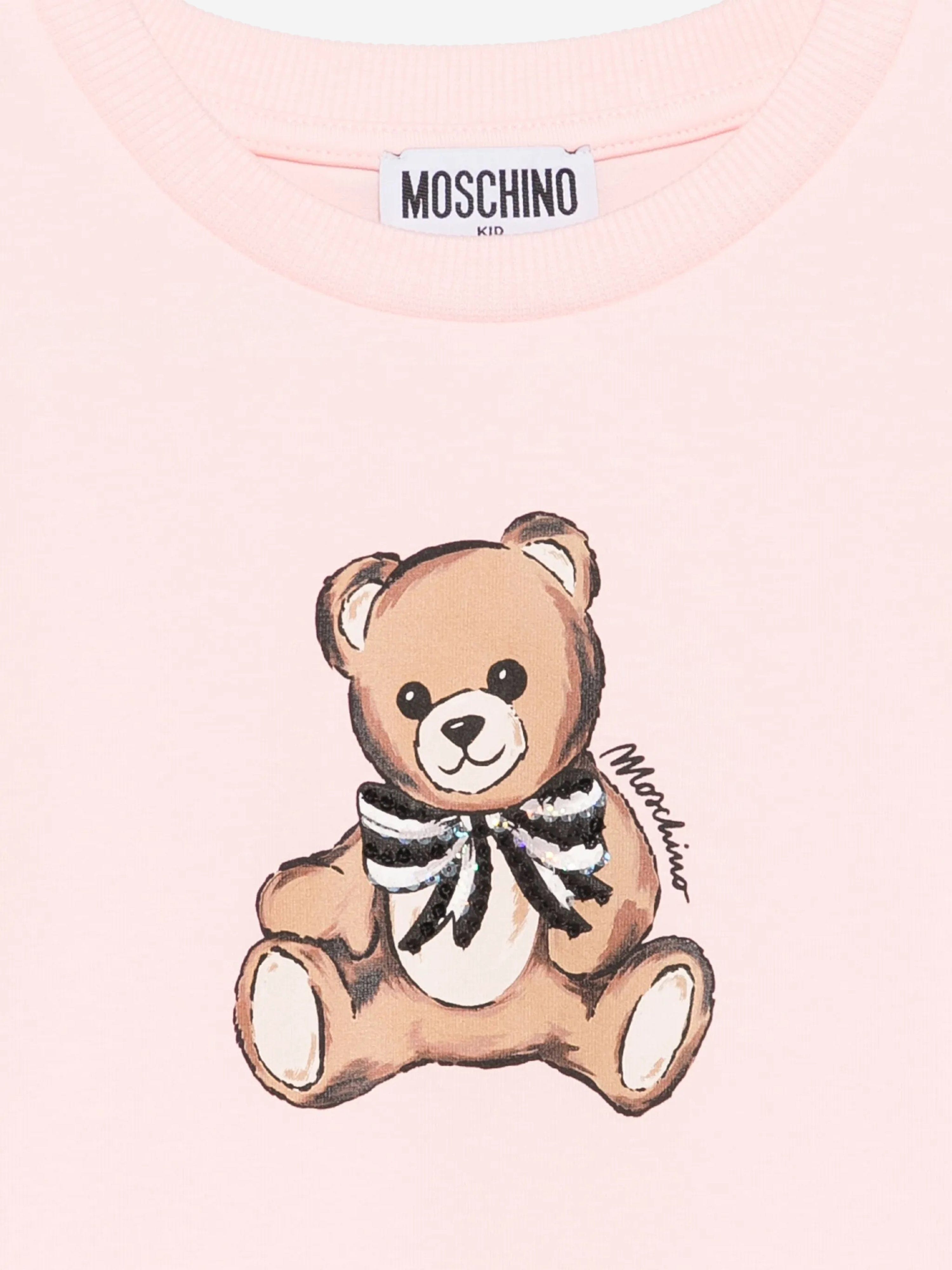 Moschino Girls Teddy Bear T-Shirt in Pink