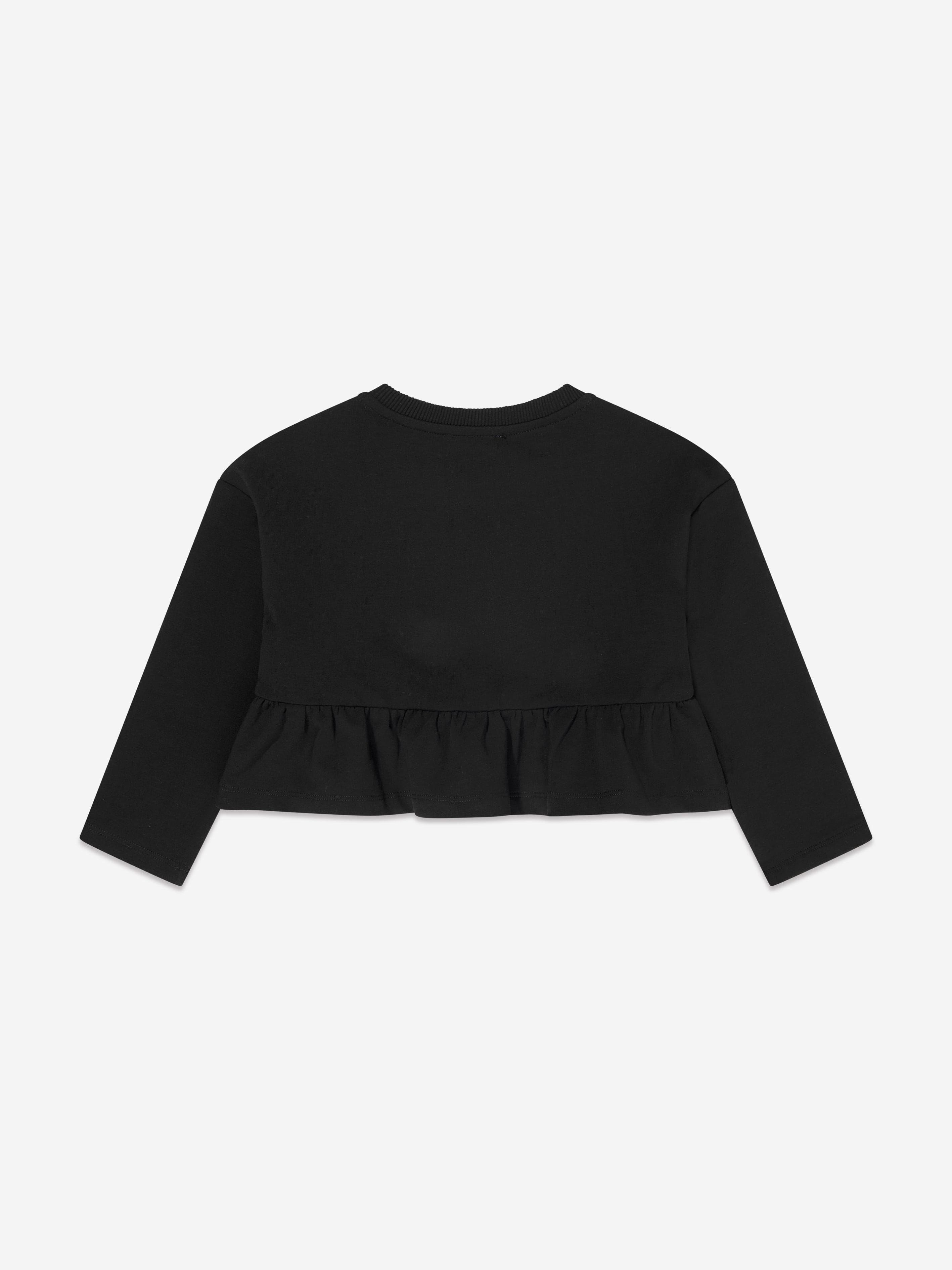 Moschino Girls Bow Logo Sweatshirt in Black