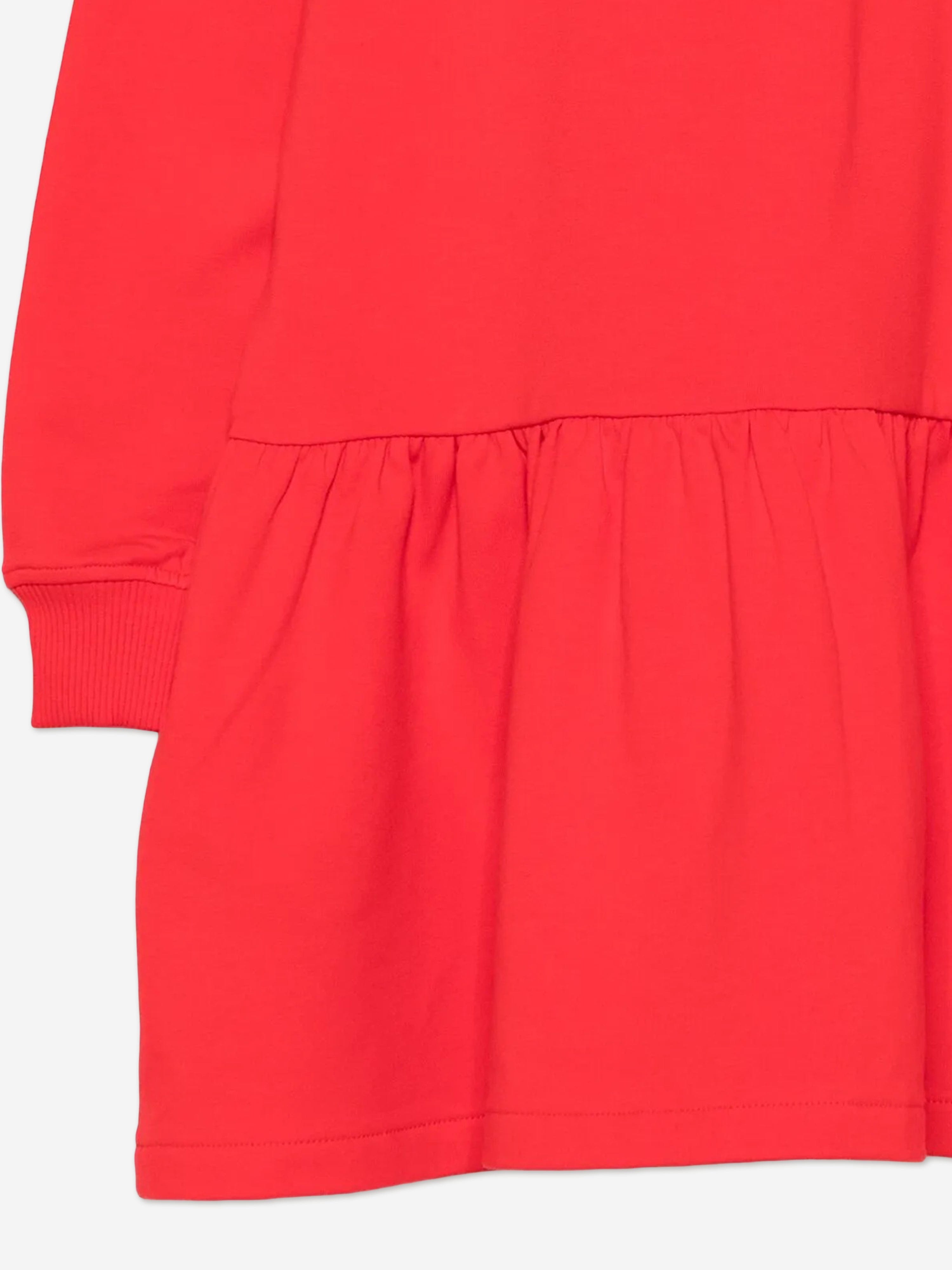 Moschino Girls Teddy Bear Sweater Dress in Red