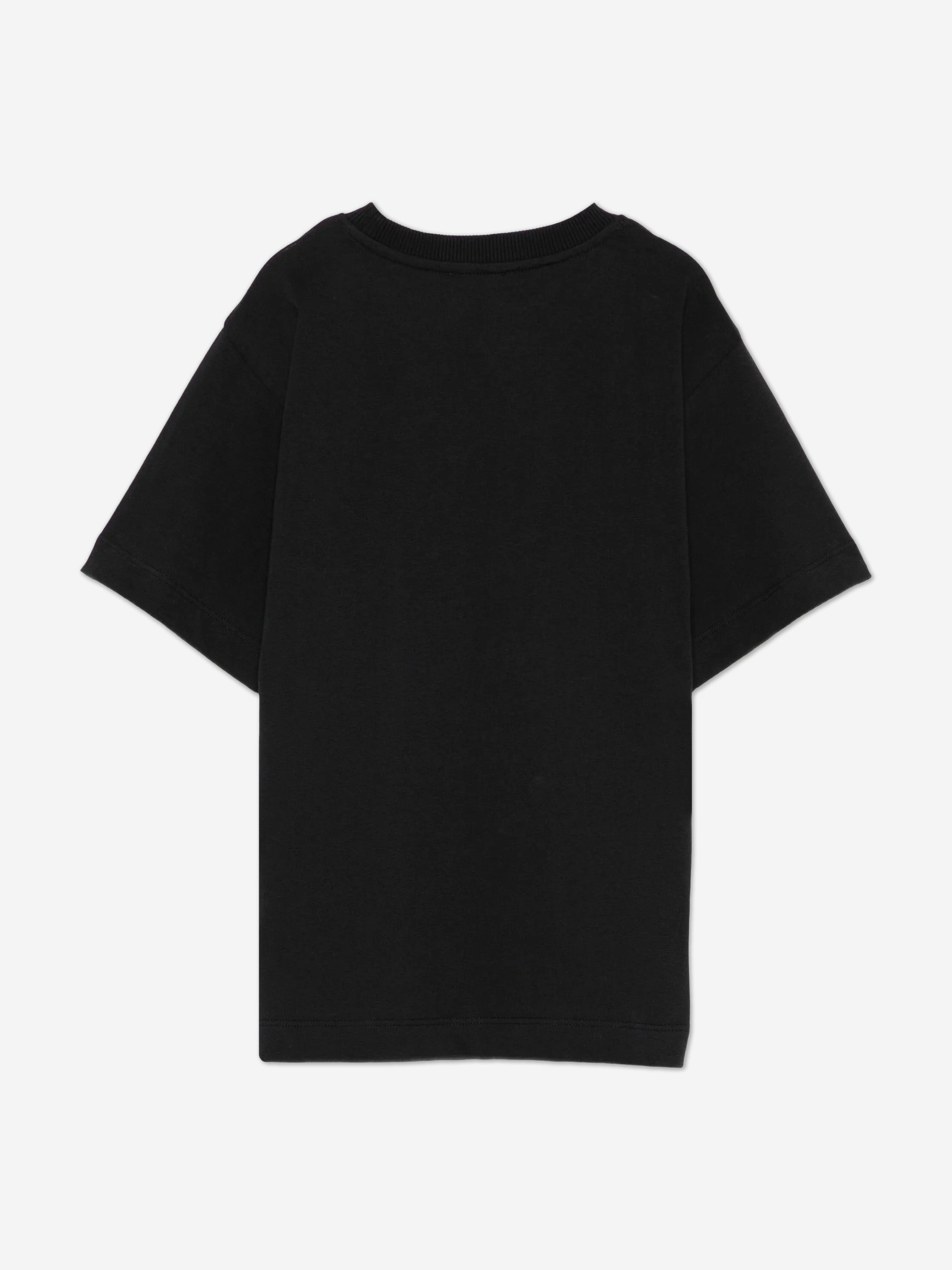 Moschino Kids Smiley Face Logo T-Shirt in Black