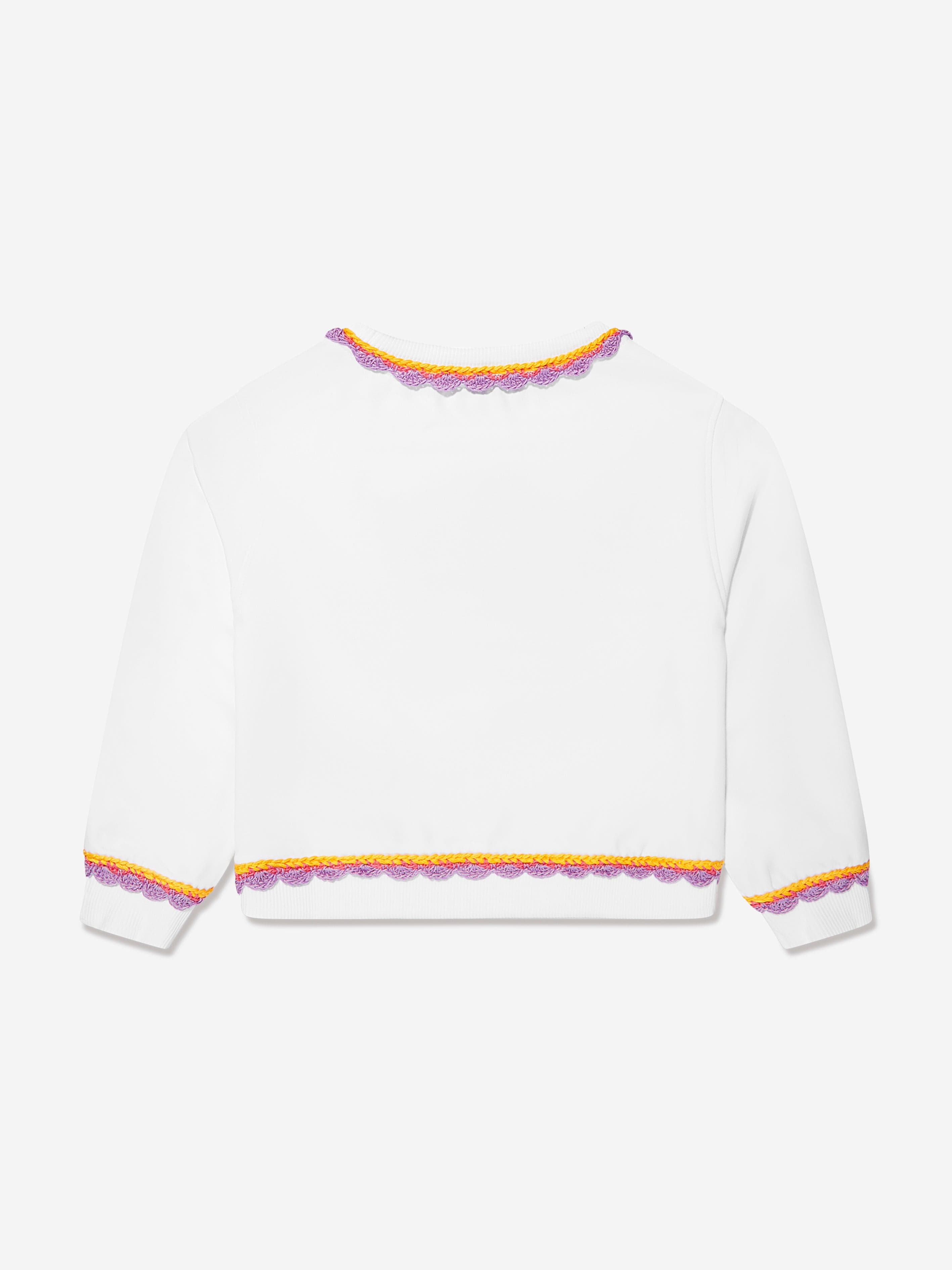 Moschino Girls Embroidered Logo Sweatshirt in White